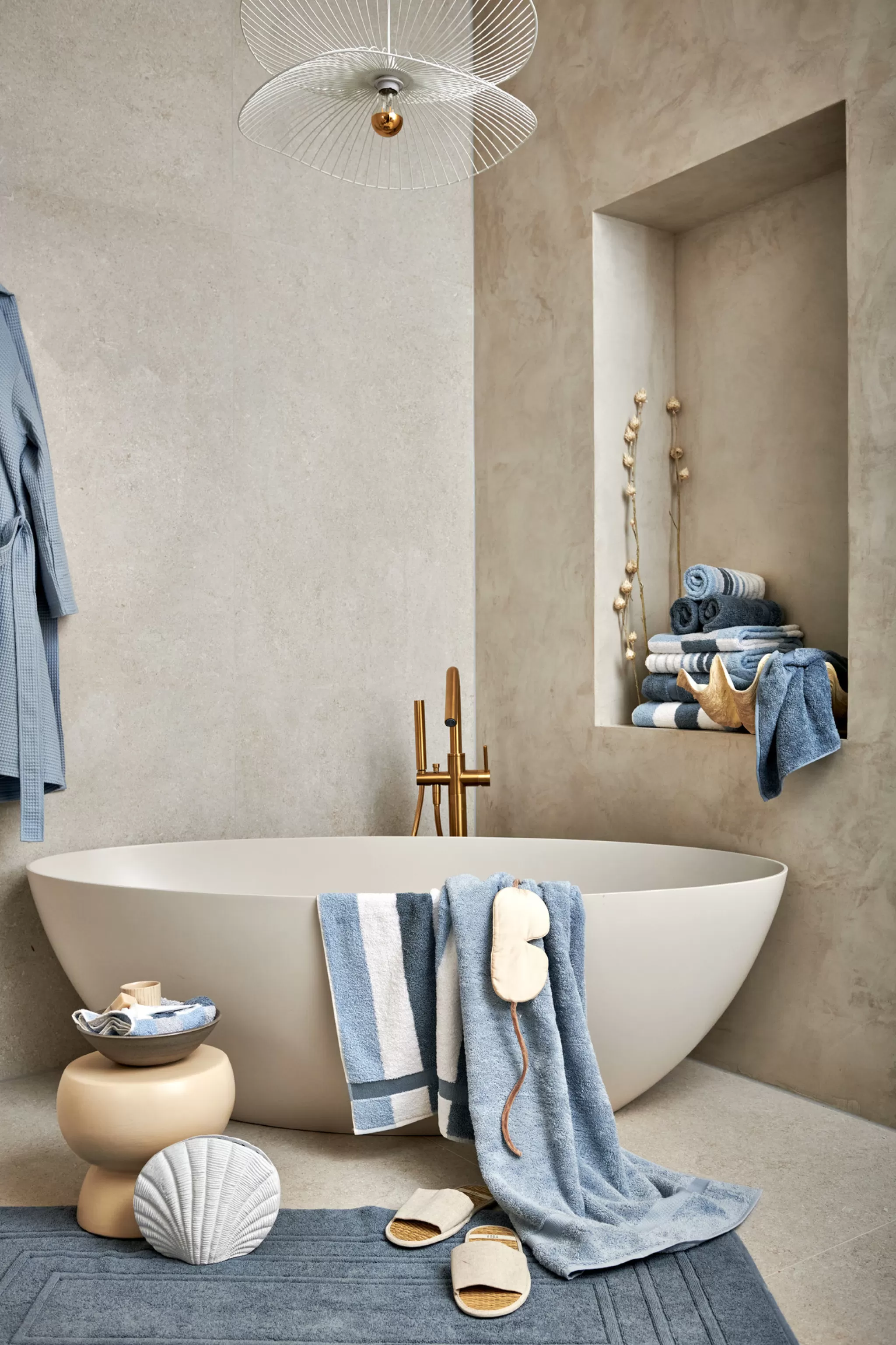 Vandyck Ranger*Bath Textiles Boston Misty Blue-109 (Co020) Block Motif