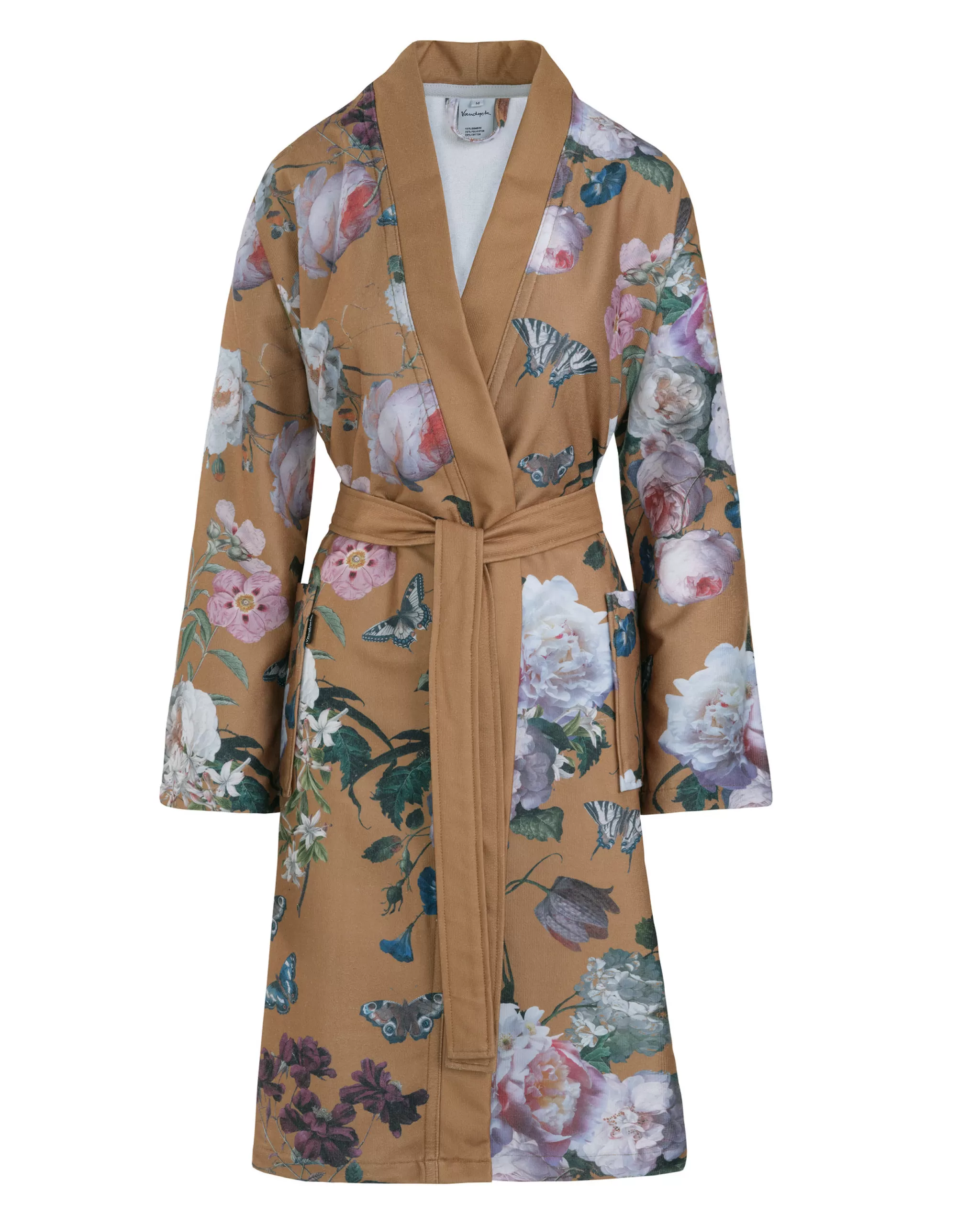 Vandyck Short Bathrobe*Bathrobe Lucy Toffee, Floral Print (Bage21101)