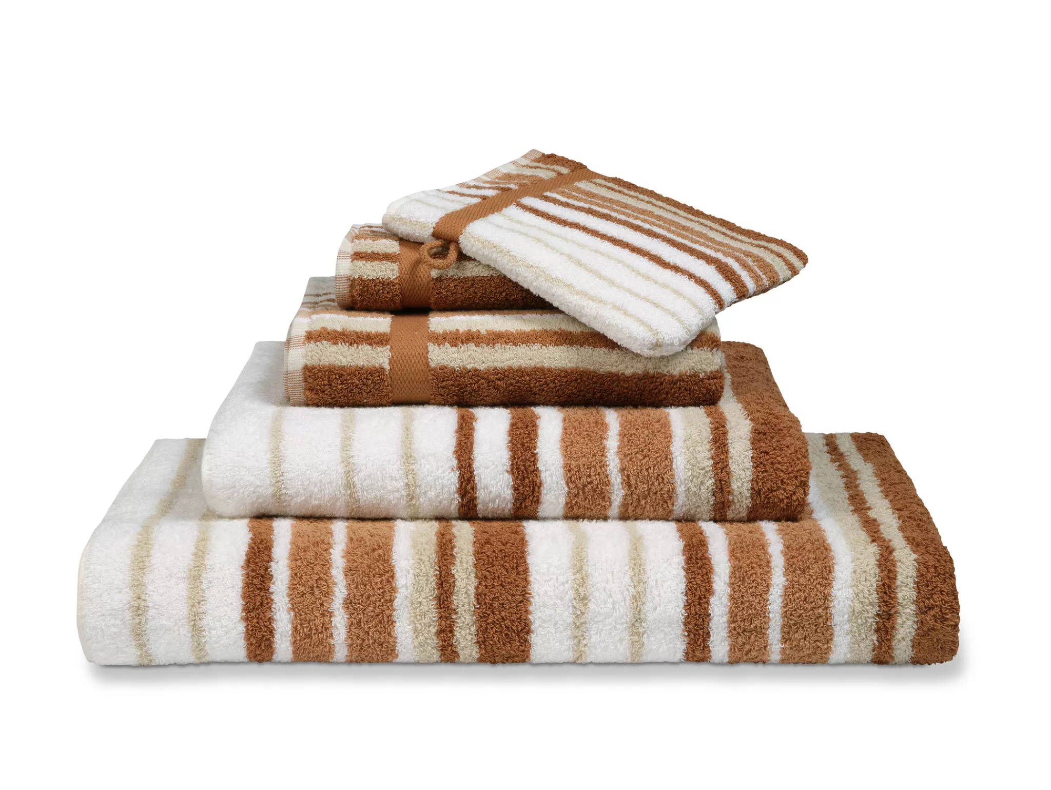 Vandyck Ranger*Bathroom Textiles Ontario Cognac (Co025) Wide Stripes