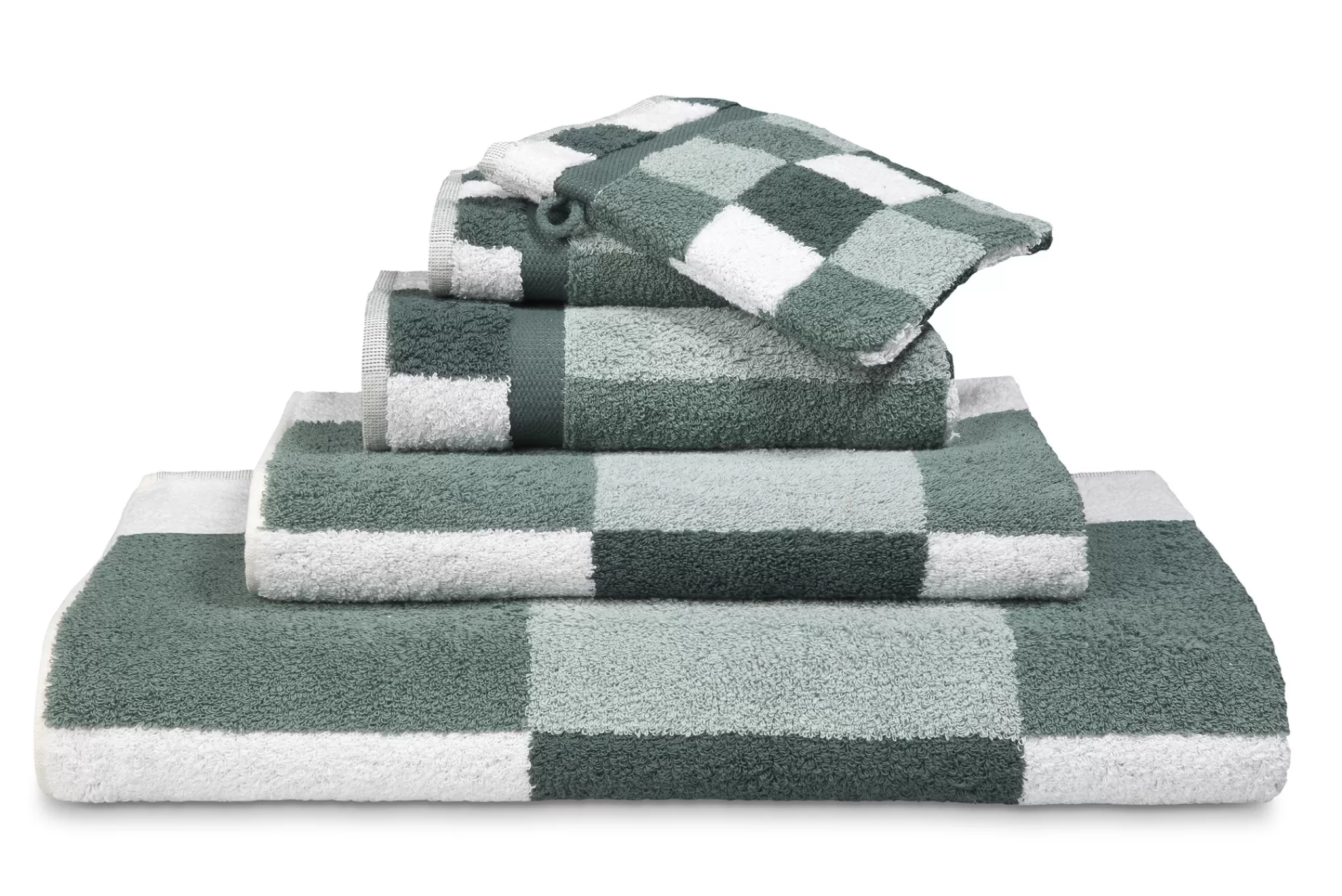 Vandyck Ranger*Boston Bath Linen Earth Green-149 (Co020) Block Motif