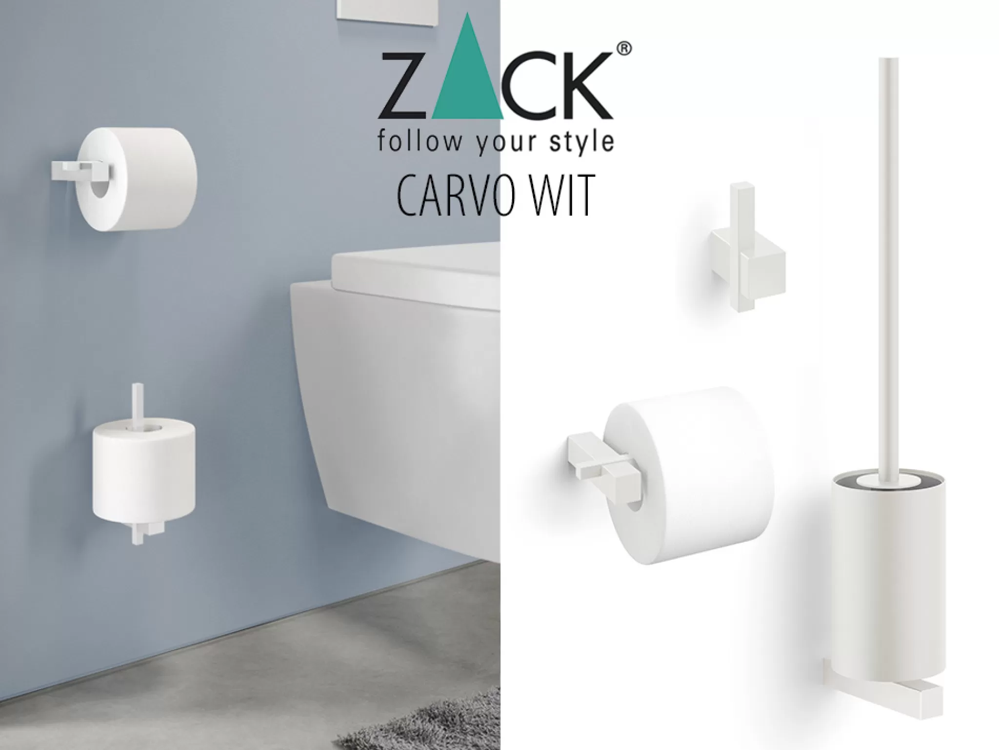 Zack Towel Hook*Carvo 3-Piece Basic Package (White)
