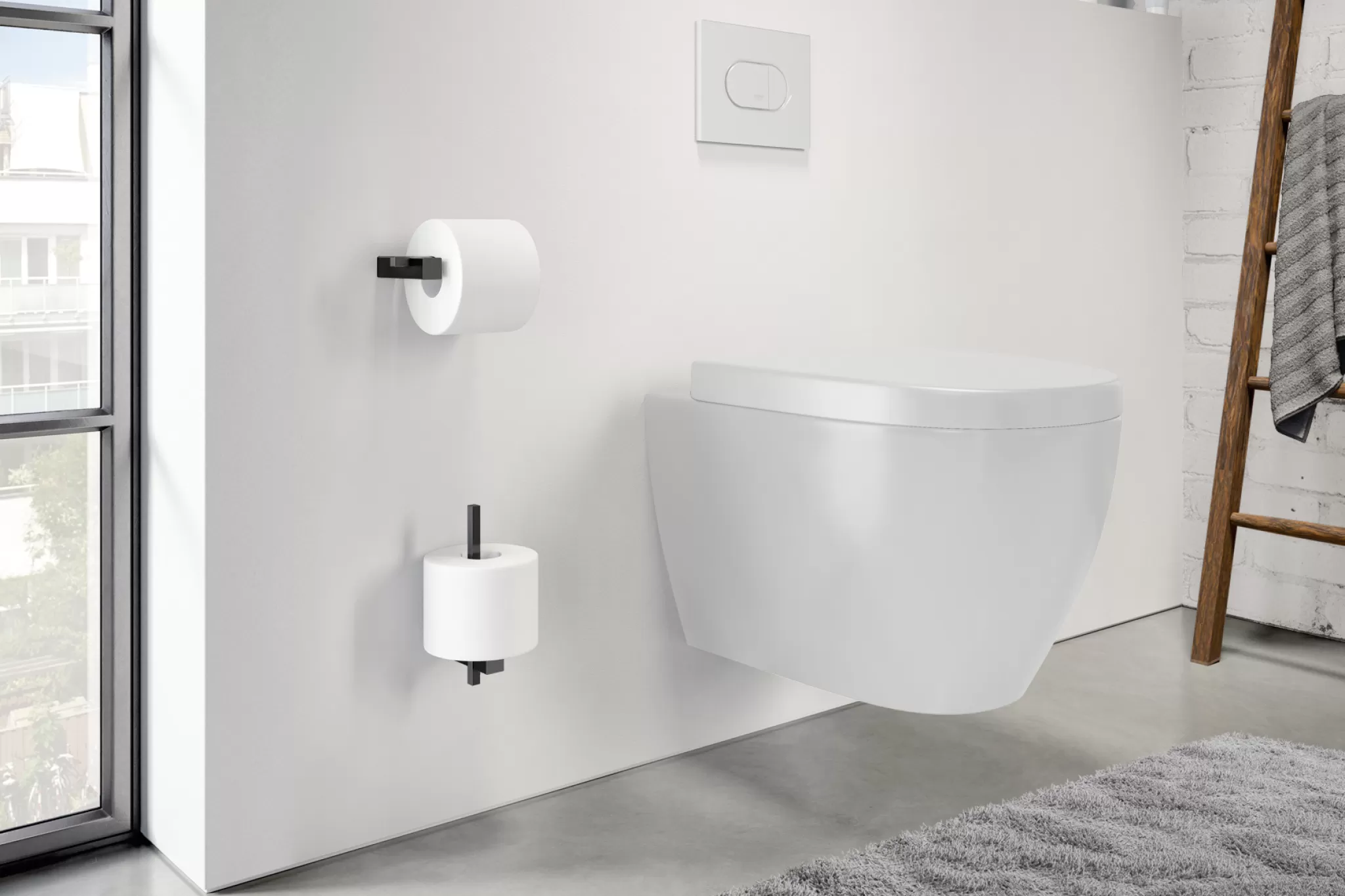 Zack Roll Holder*Carvo Toilet Roll Holder Wall Mounted 40500 (Black)