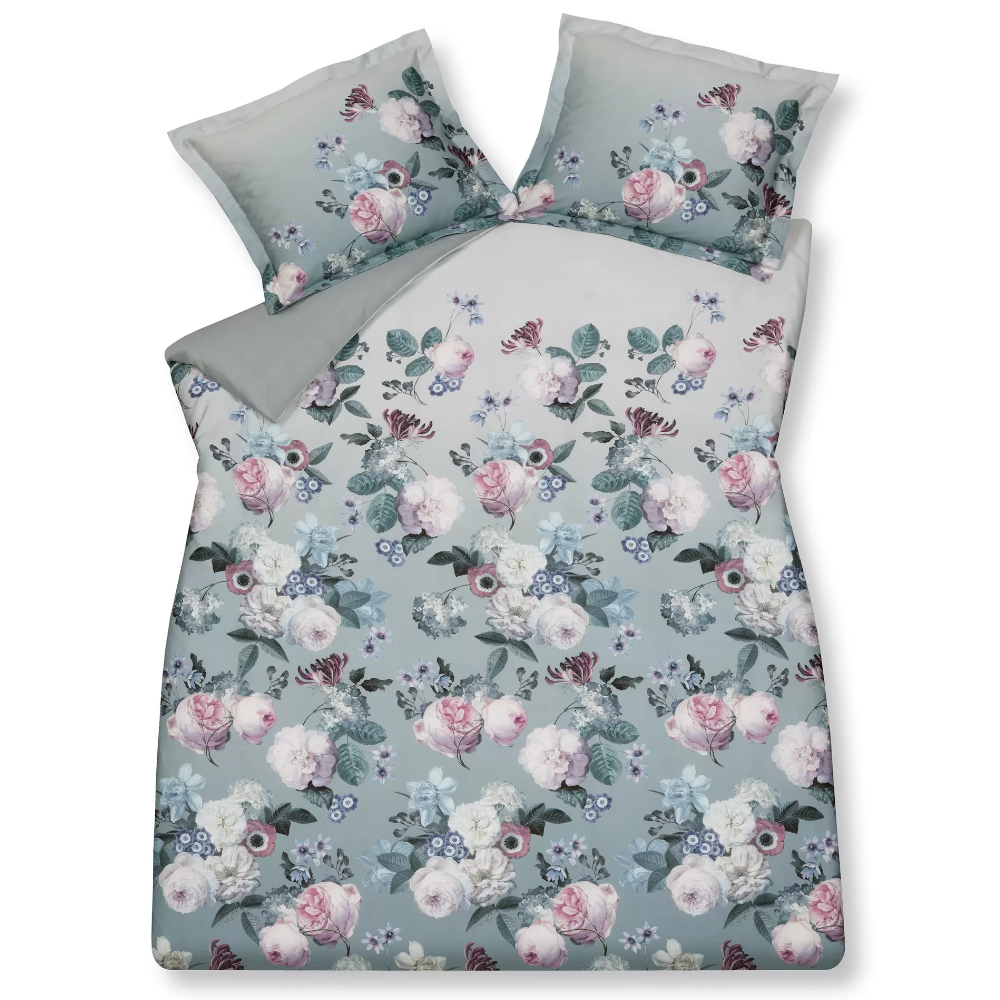 Discount Duvet Cover Floral Charm Pearl Blue 240X220 Cm (Satin) Sam122105 Twin Beds