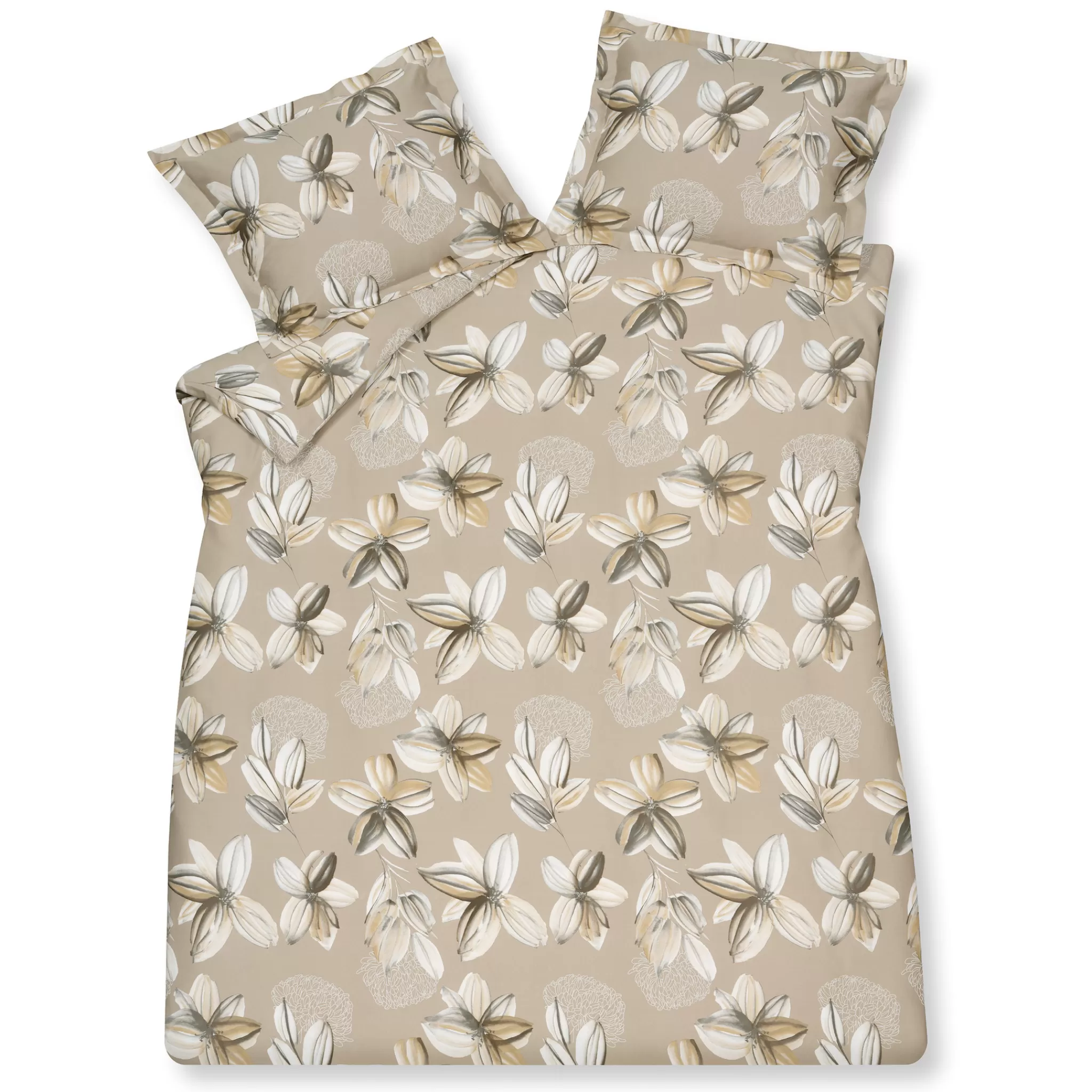 Outlet Duvet Cover Flower Party Latte 140X220 Cm (Sabb22216) 1 Person