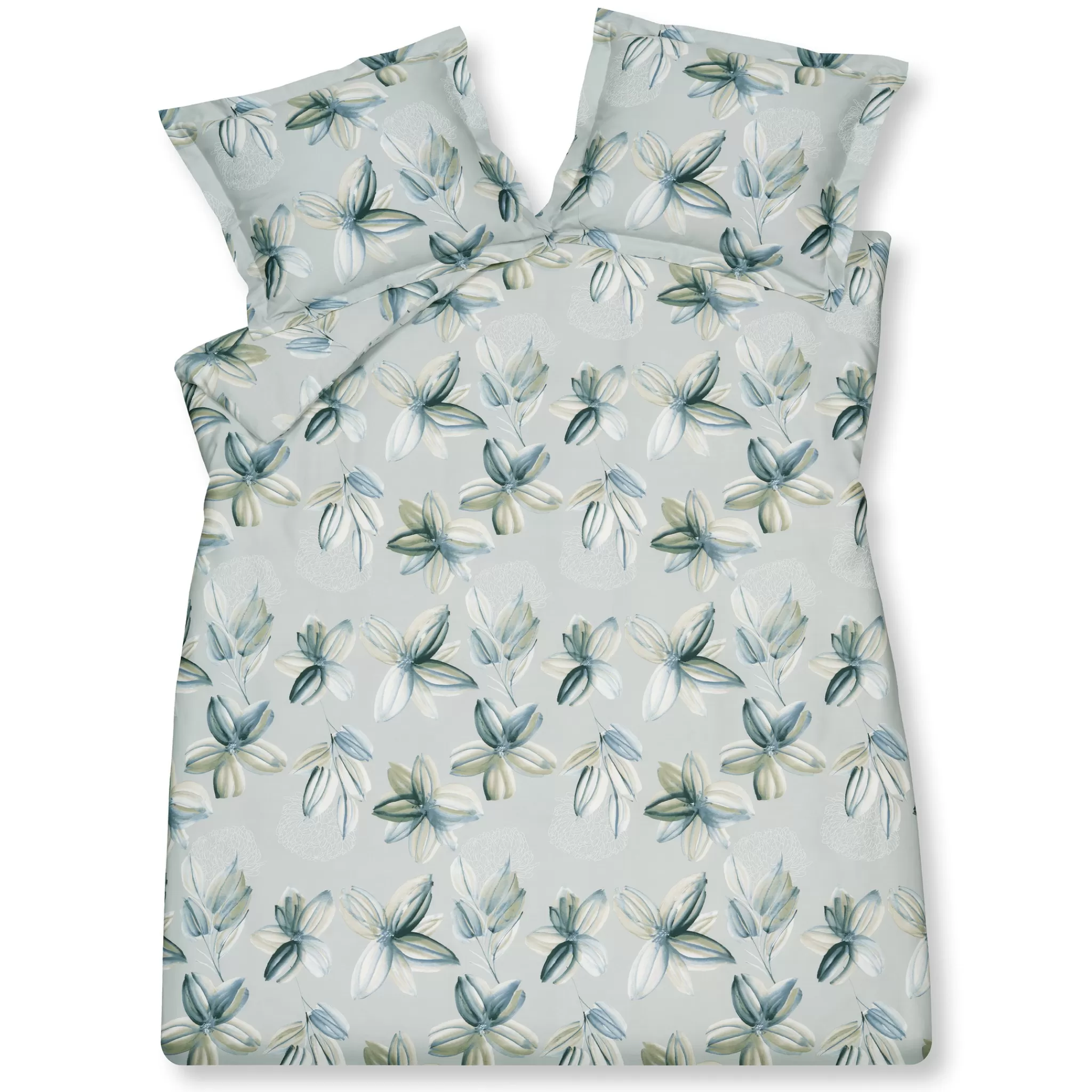 Clearance Duvet Cover Flower Party Pearl Blue 240X220 Cm (Sabb22216) Twin Beds