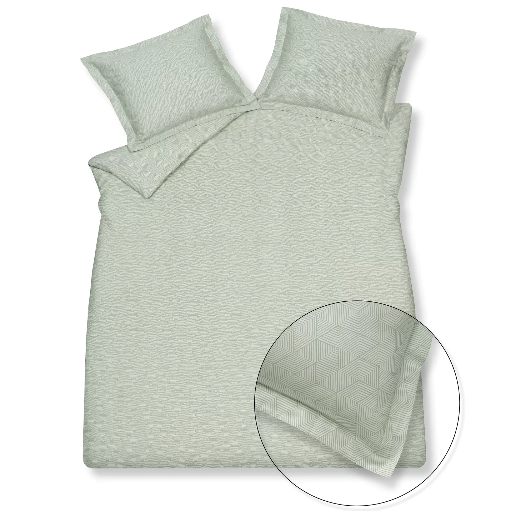 Best Duvet Cover Geometrical Smoke Green 240X220 Cm (Sabb23106) Twin Beds