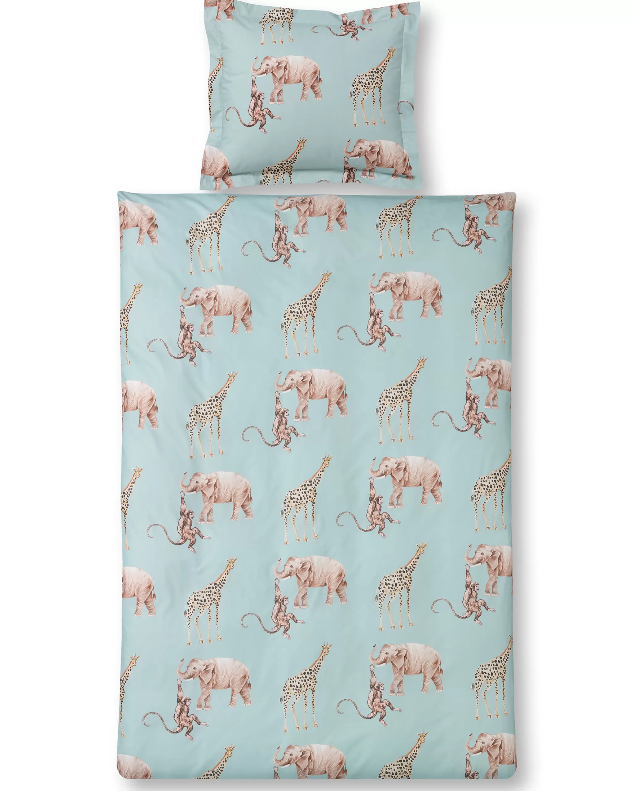 New Duvet Cover Kids Elephant 140X220 Cm Dusty Blue (Kibb19202) Kids