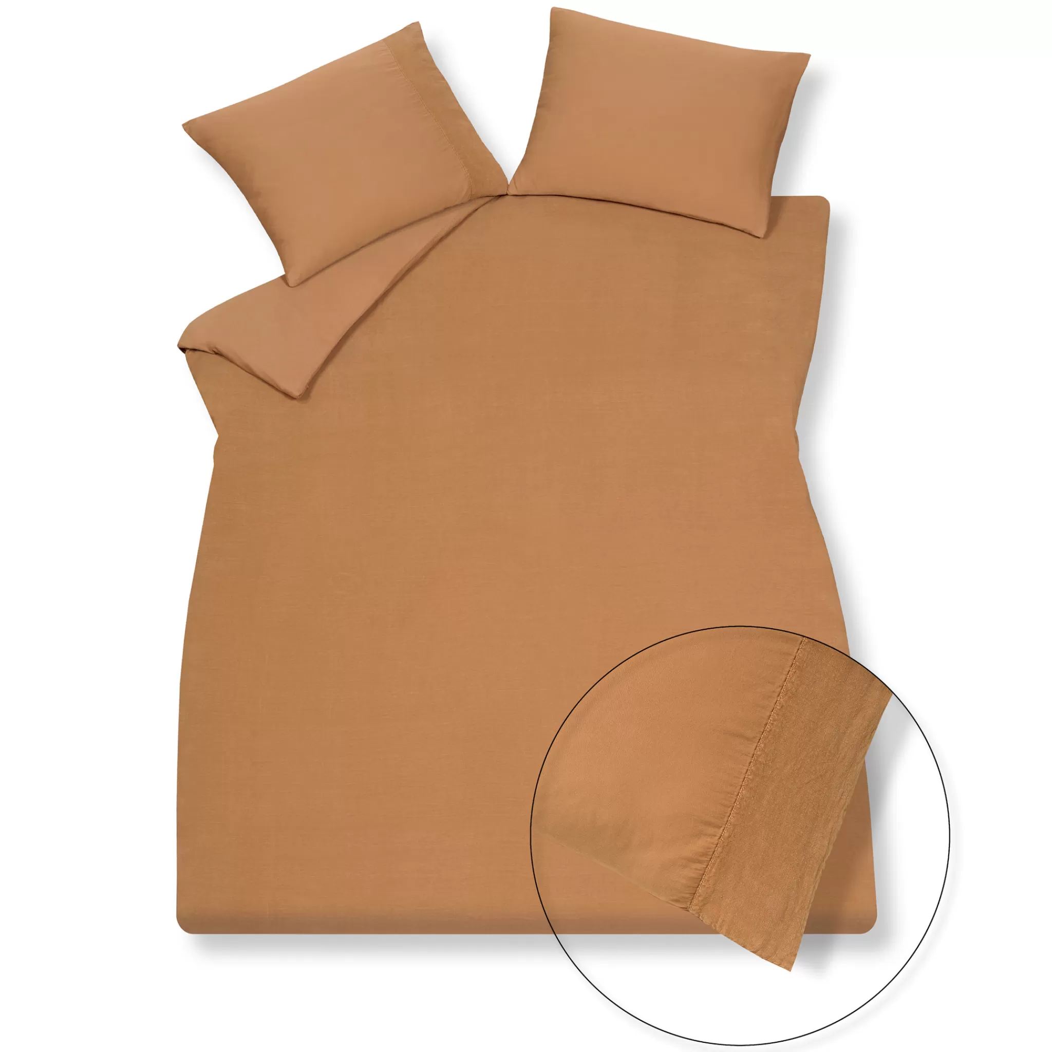 Outlet Duvet Cover Pure 07 Cognac 200X220 Cm (Linen / Satin Cotton) Prsa17207 2 Persons