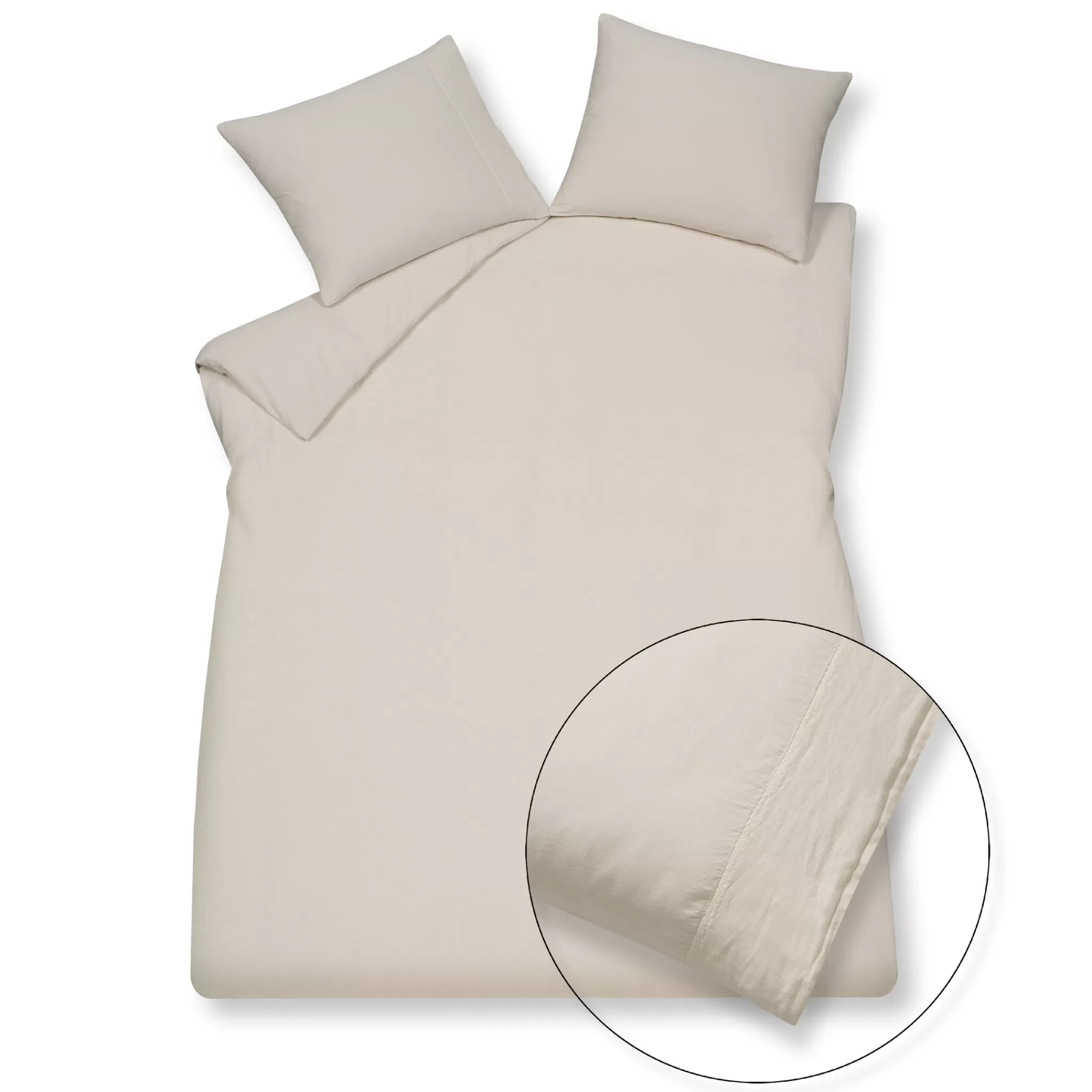 New Duvet Cover Pure 07 Cream Tan 200X220 Cm (Linen / Satin Cotton) Prsa17207 2 Persons