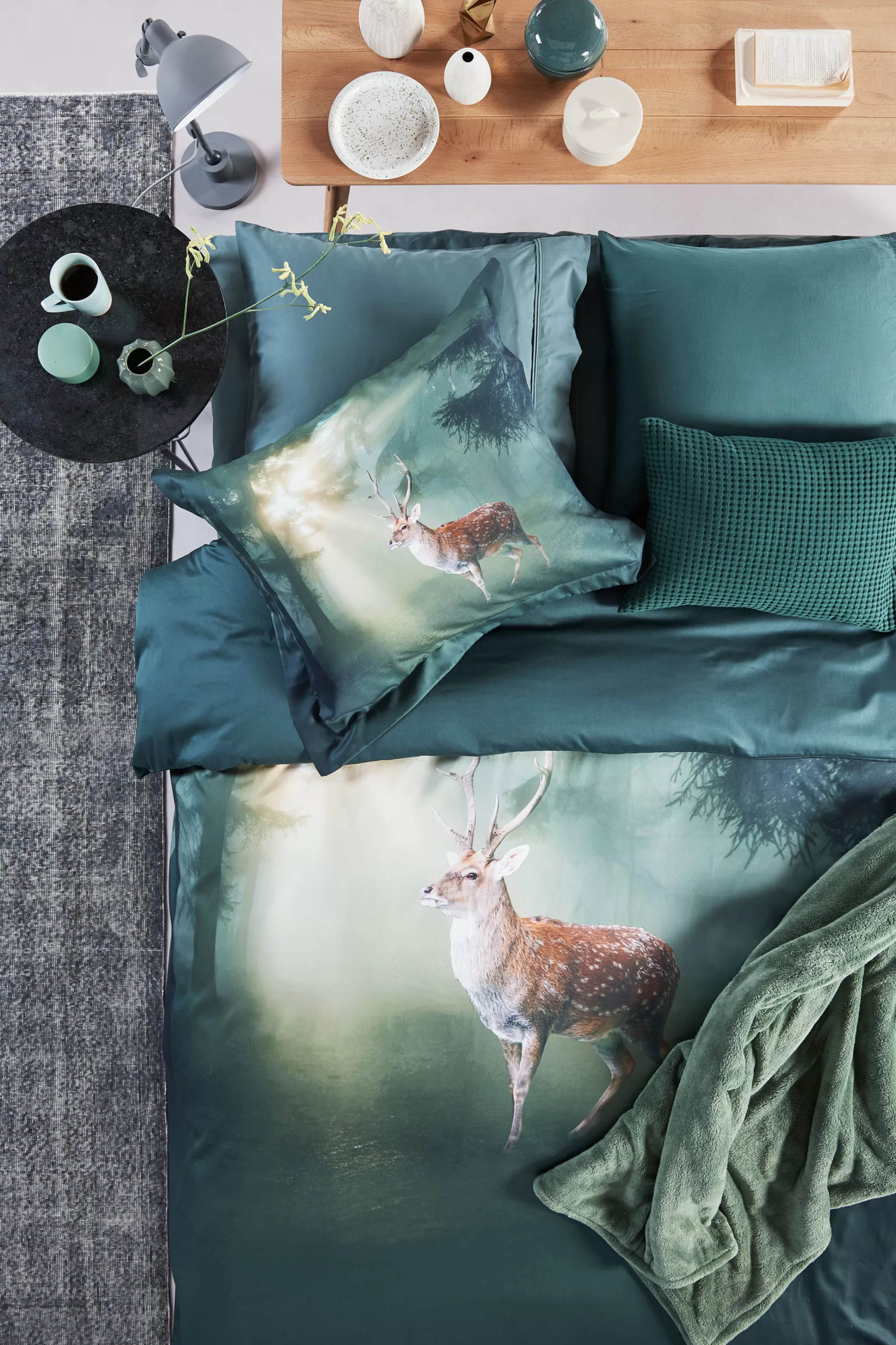 Sale Duvet Cover Pure 07 Dark Green 240X220 Cm (Linen / Satin Cotton) Prsa17207 Twin Beds