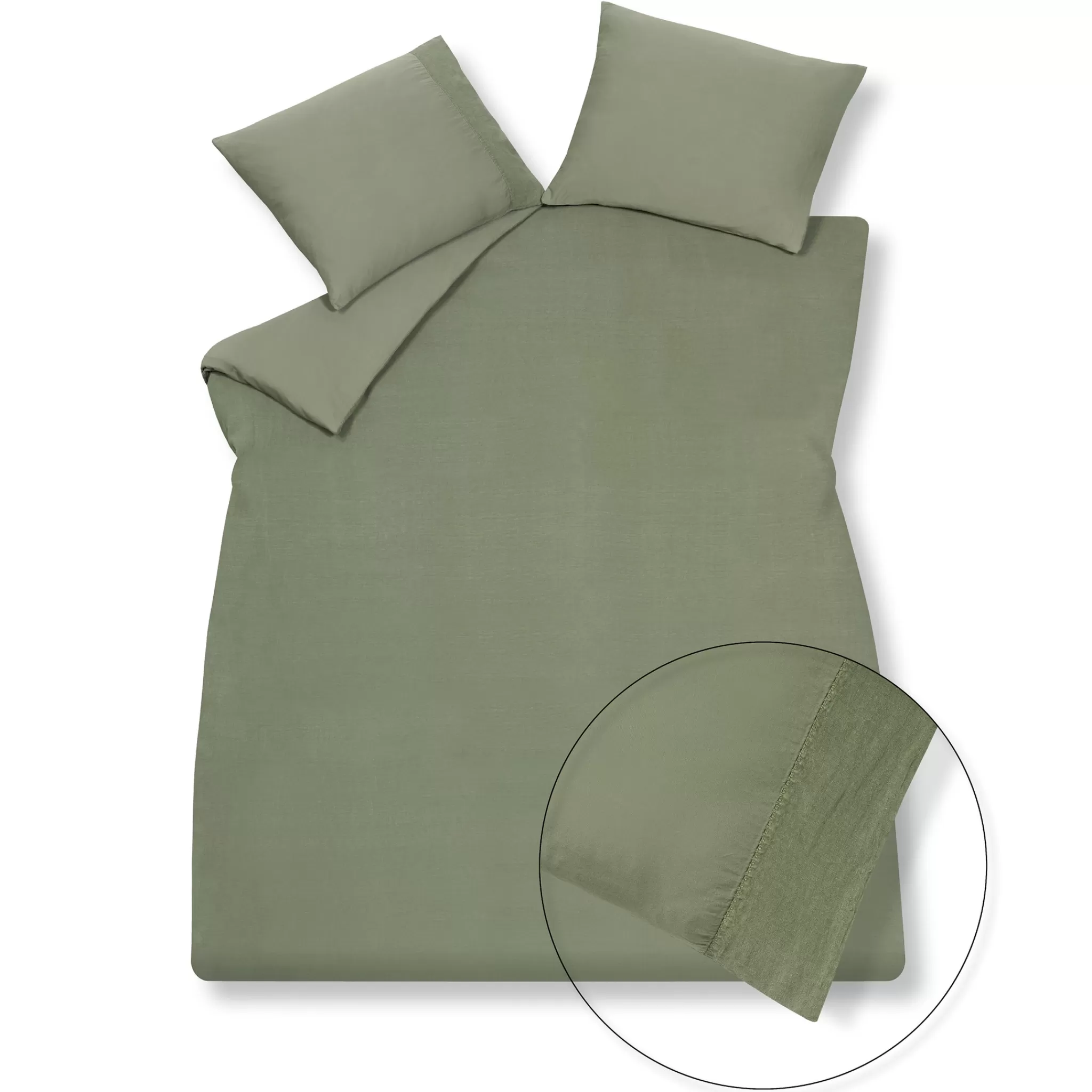 Online Duvet Cover Pure 07 Earth Green 200X220 Cm (Linen / Satin Cotton) Prsa17207 2 Persons