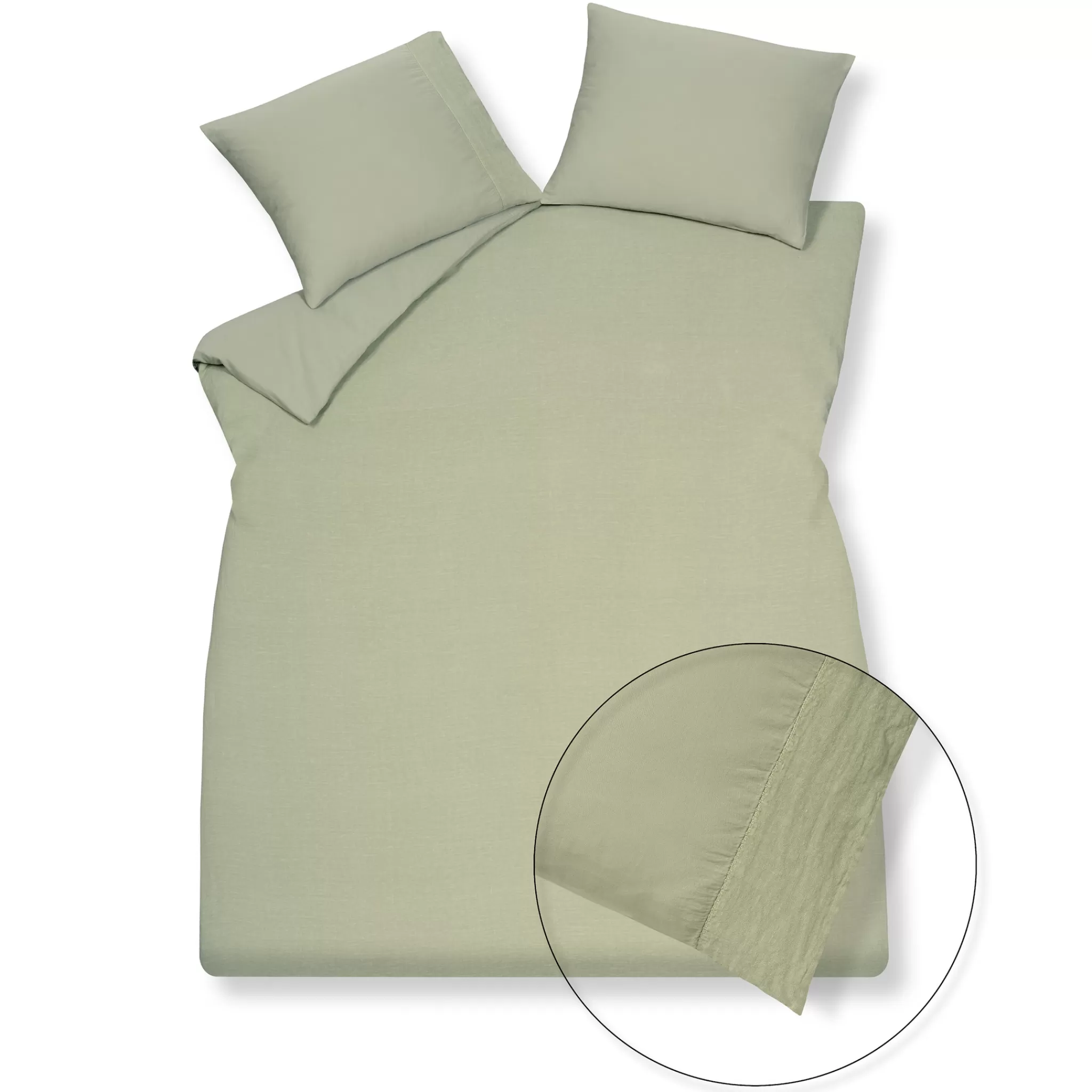 Shop Duvet Cover Pure 07 Light Olive 200X220 Cm (Linen / Satin Cotton) Prsa17207 2 Persons