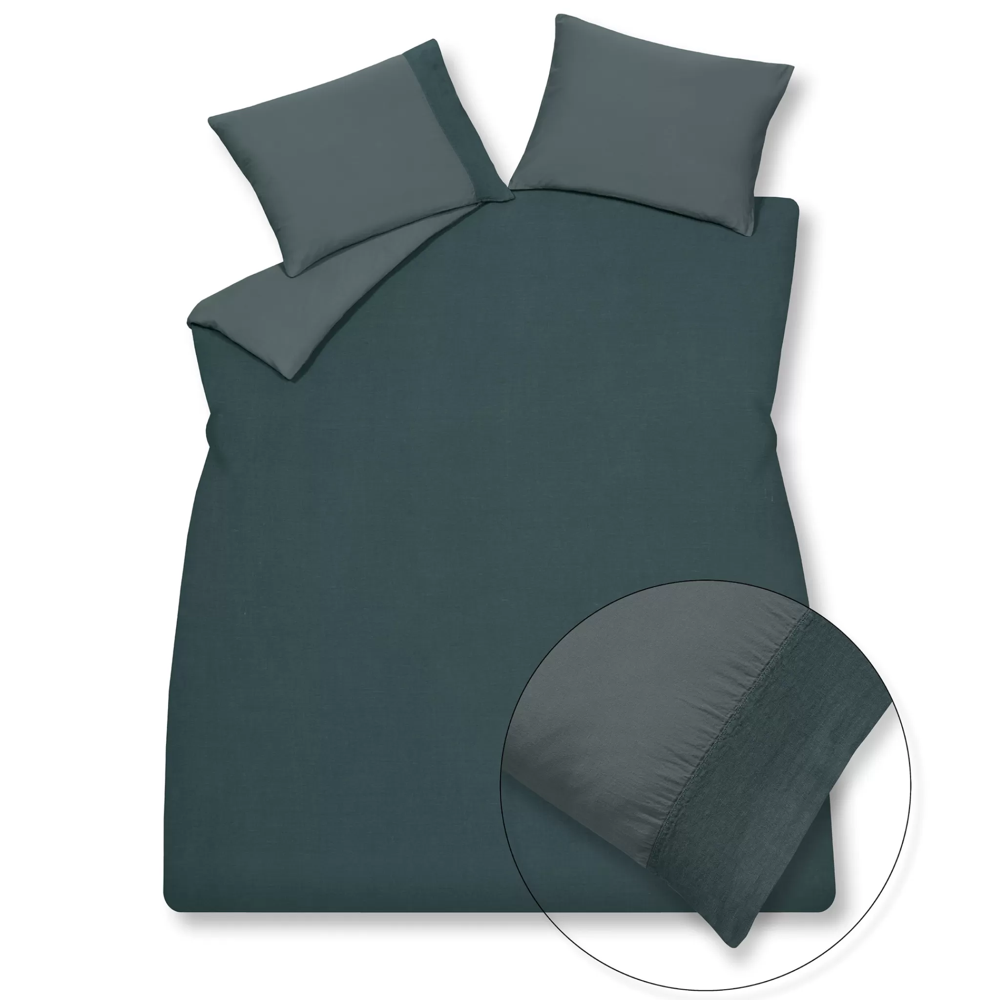 Clearance Duvet Cover Pure 07 Oceanview 200X220 Cm (Linen / Satin Cotton) Prsa17207 2 Persons