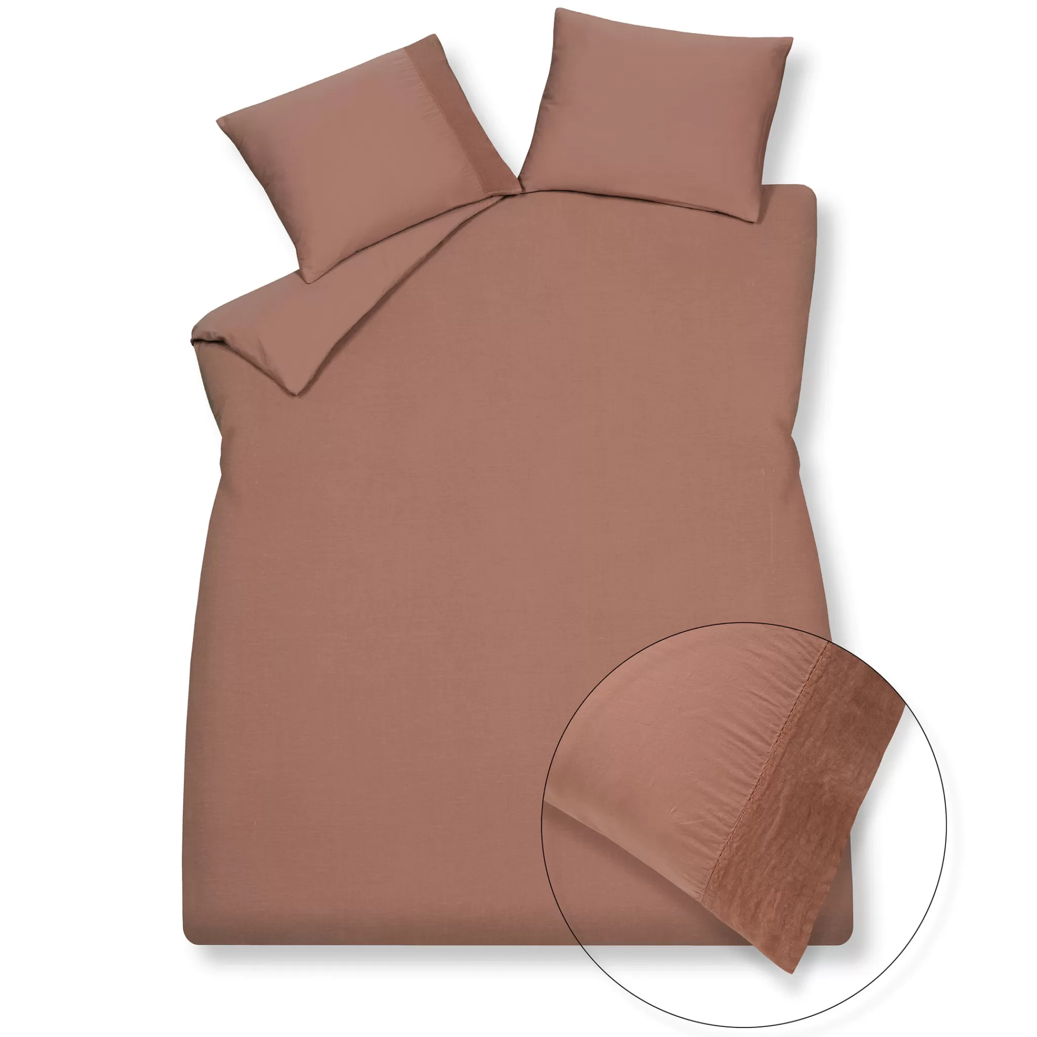 New Duvet Cover Pure 07 Toffee 200X220 Cm (Linen / Satin Cotton) Prsa17207 2 Persons