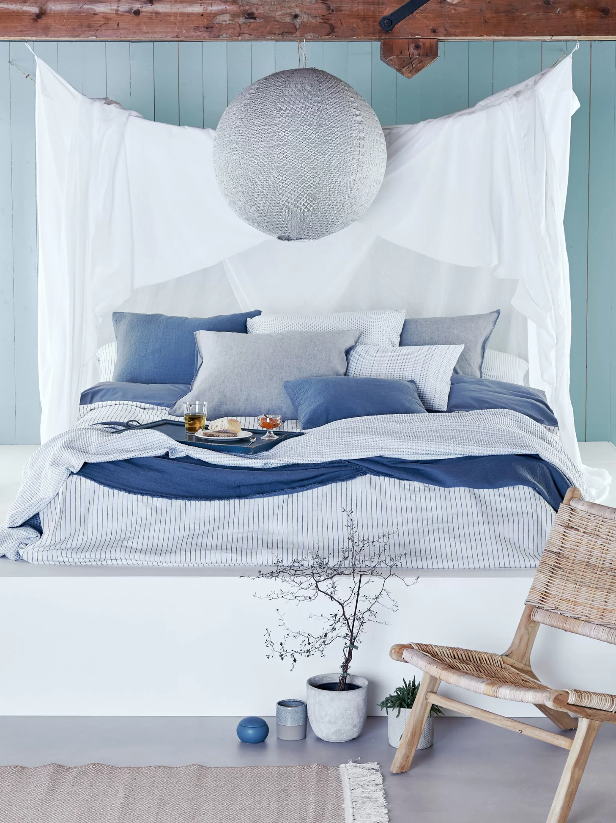 Store Duvet Cover Pure 29 Faded Denim 240X220 Cm (Linen / Cotton) Prsa19129 Twin Beds
