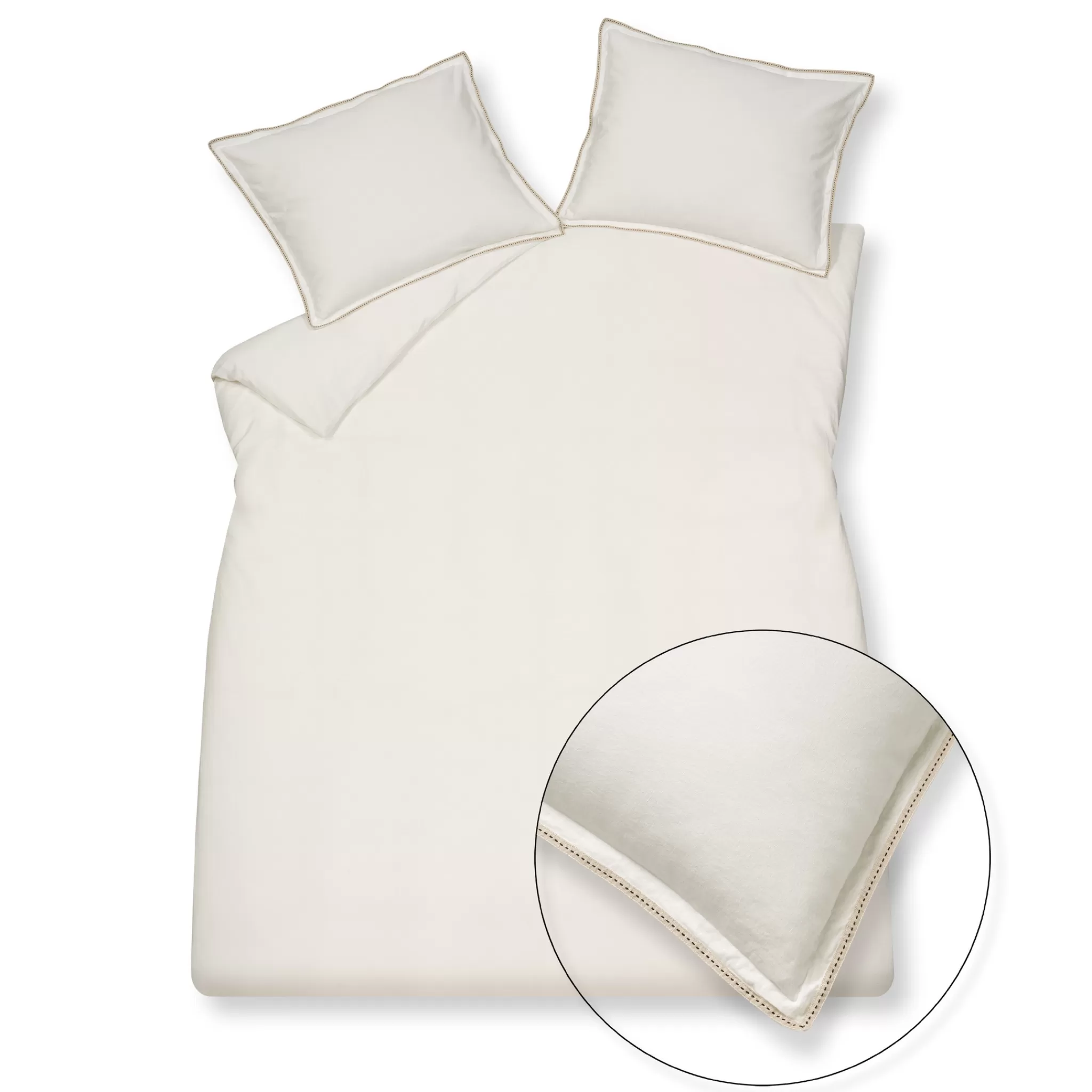 Online Duvet Cover Pure 60 Offwhite 240X220 Cm (Linen/Cotton) Prsa22160 Twin Beds