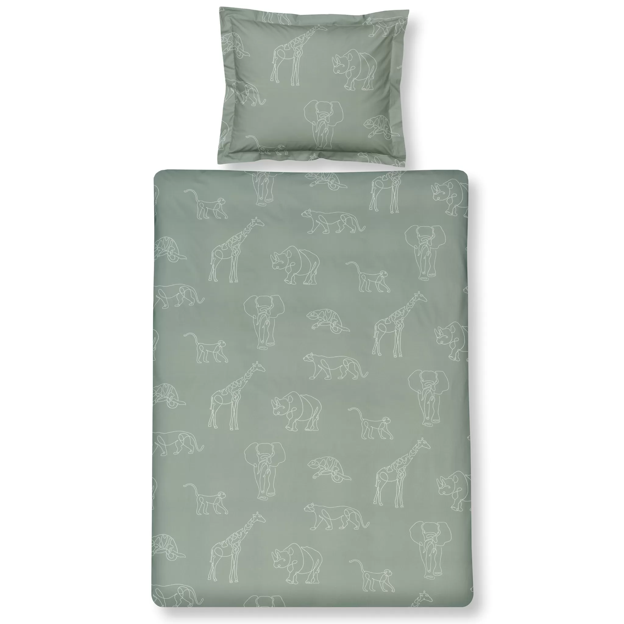 Outlet Duvet Cover Safari Kids Vintage Green 140X220 Cm (Kibb22111) Kids