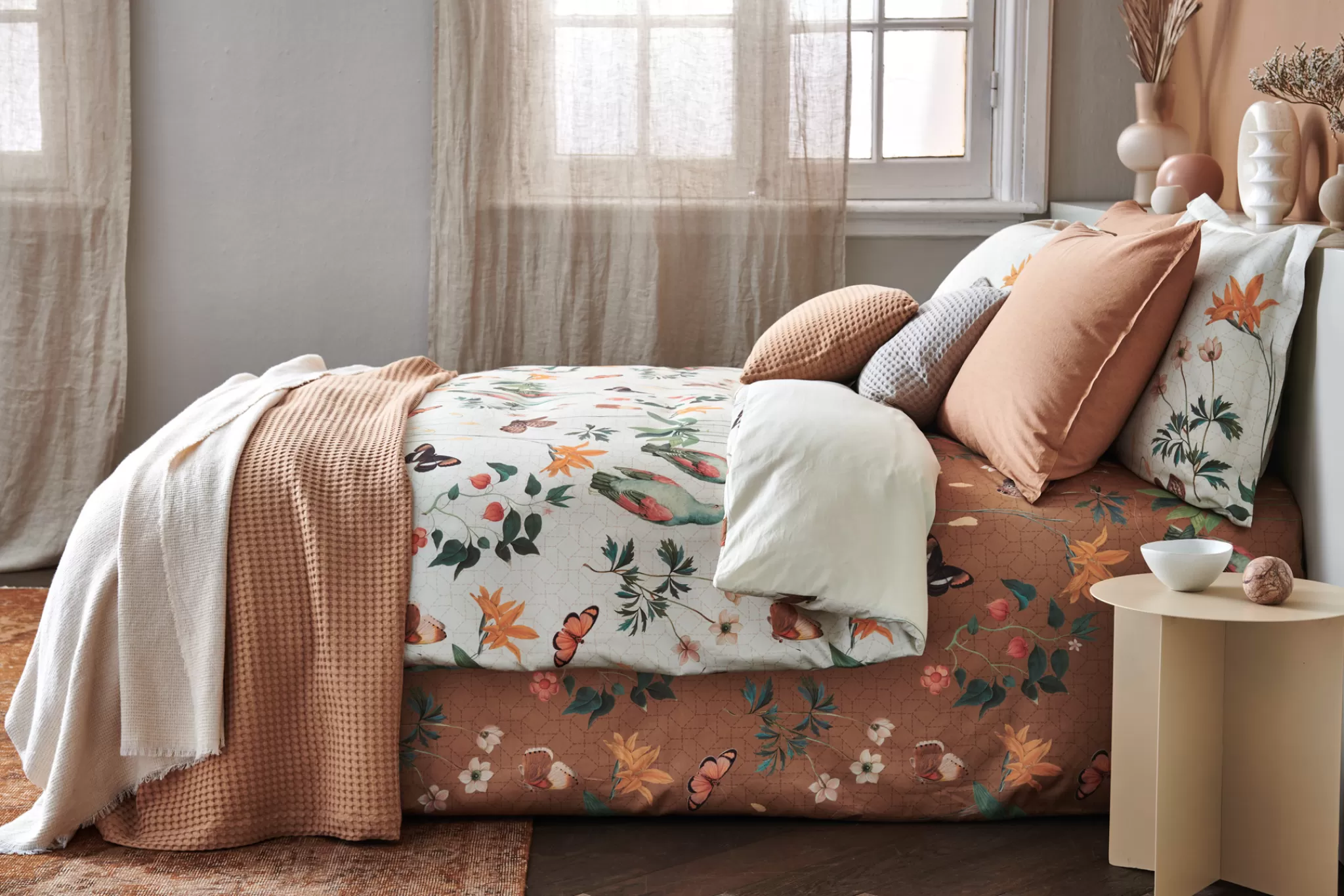 New Duvet Cover Wanderlust Toffee 140X220 Cm (Satin) Sam321106 1 Person