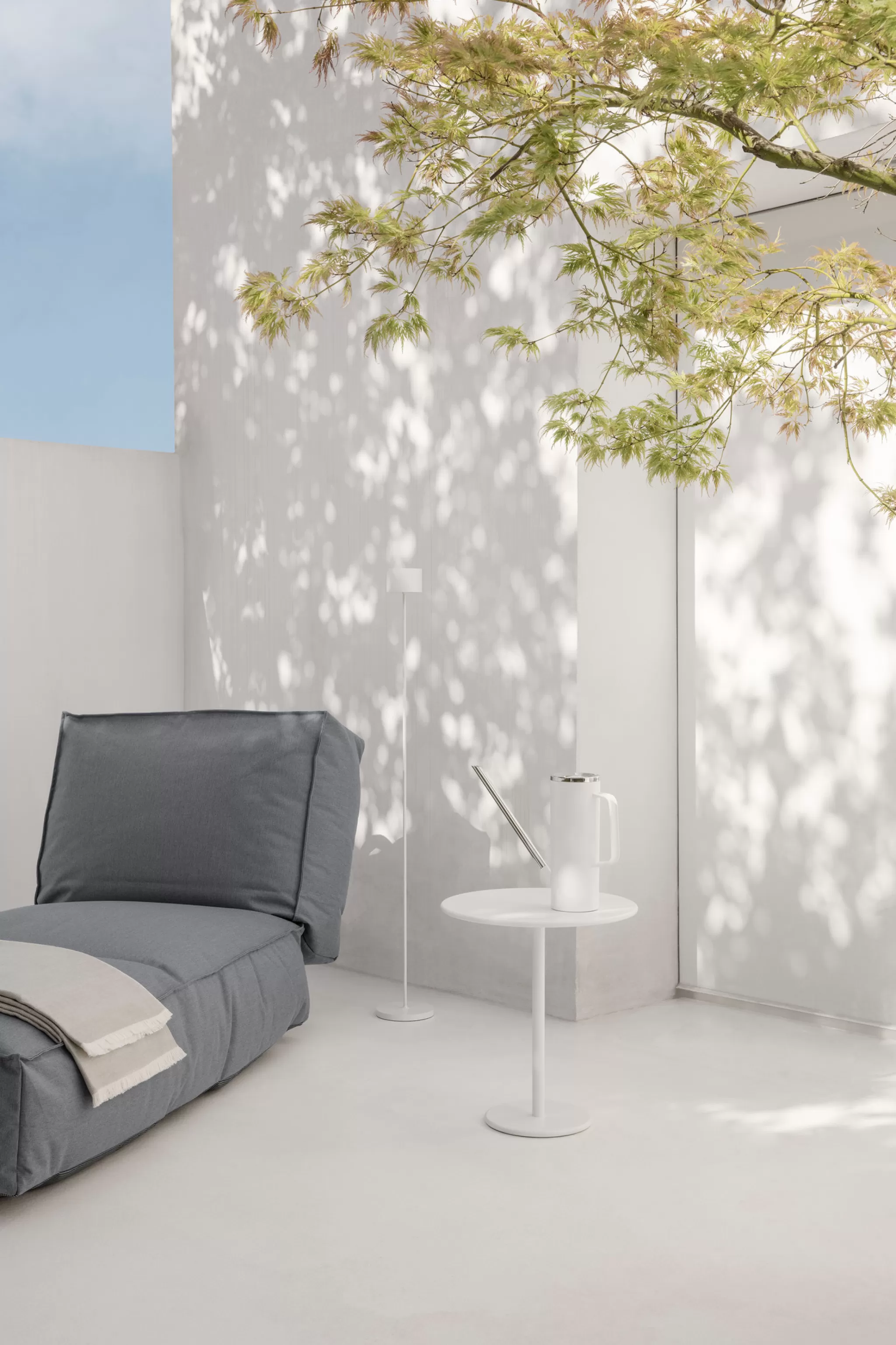 Online Farol Mobile Led Floor Lamp White (66127) Height 115 Cm Patio Lighting