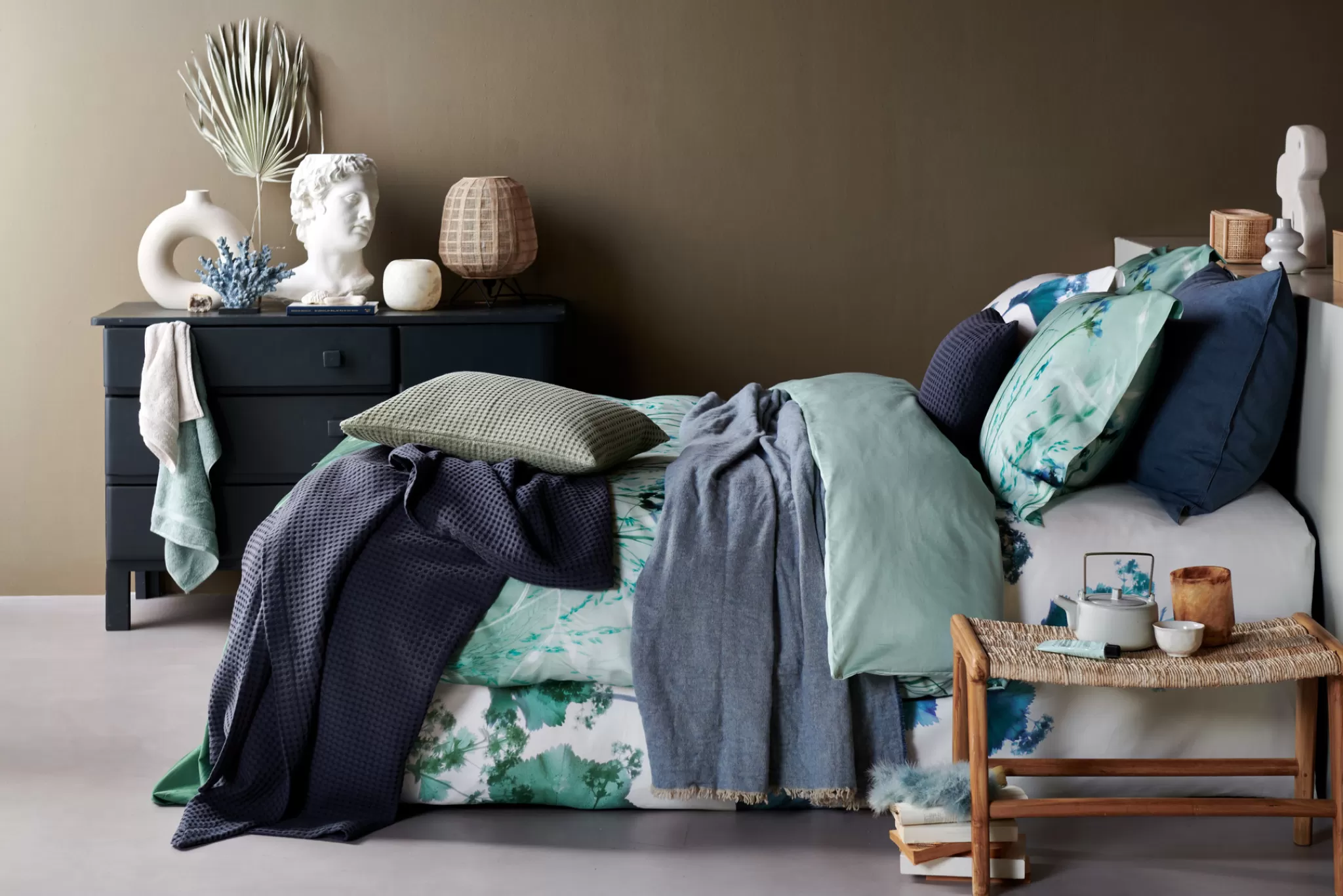 Hot Home Pique Waffle Blanket 160X250 Cm Nightblue (Blmk16101) Bedspread
