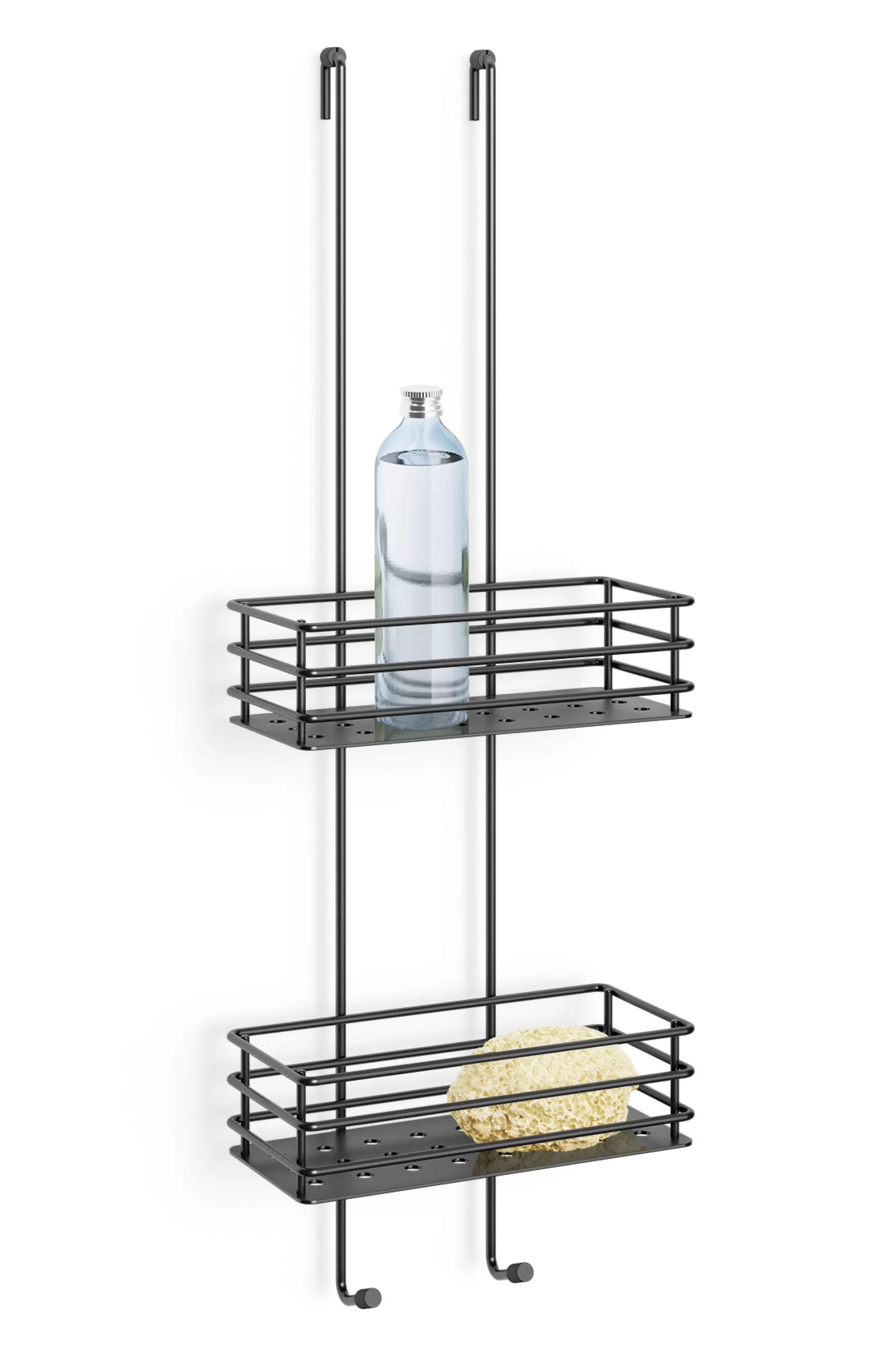 Zack Shower Basket*Iparo Shower Basket For Glass Wall 40521 (Black)