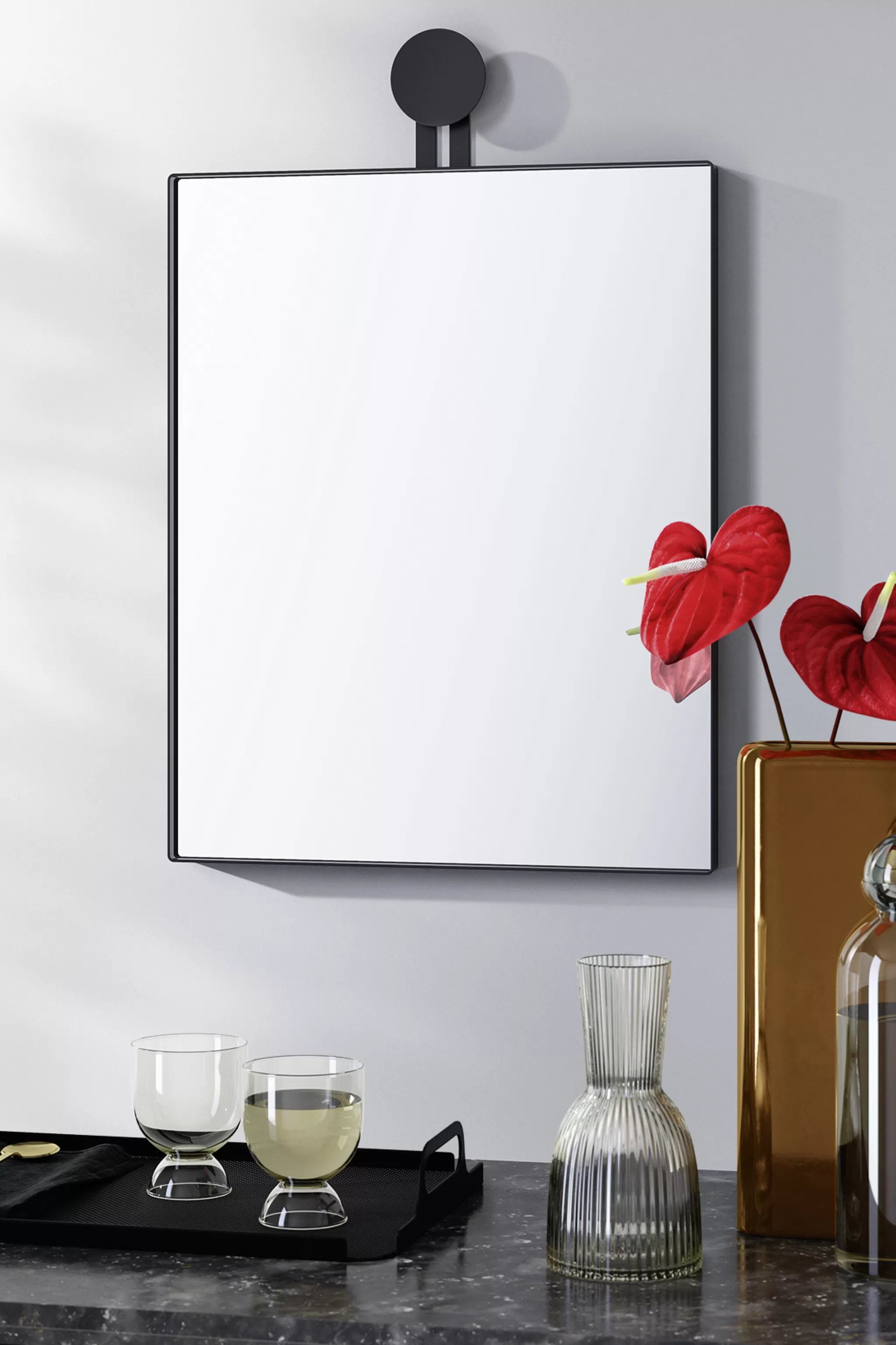 Zack Wall Mirror*Morma Wall Mirror 40X50 Cm (Black) 50641