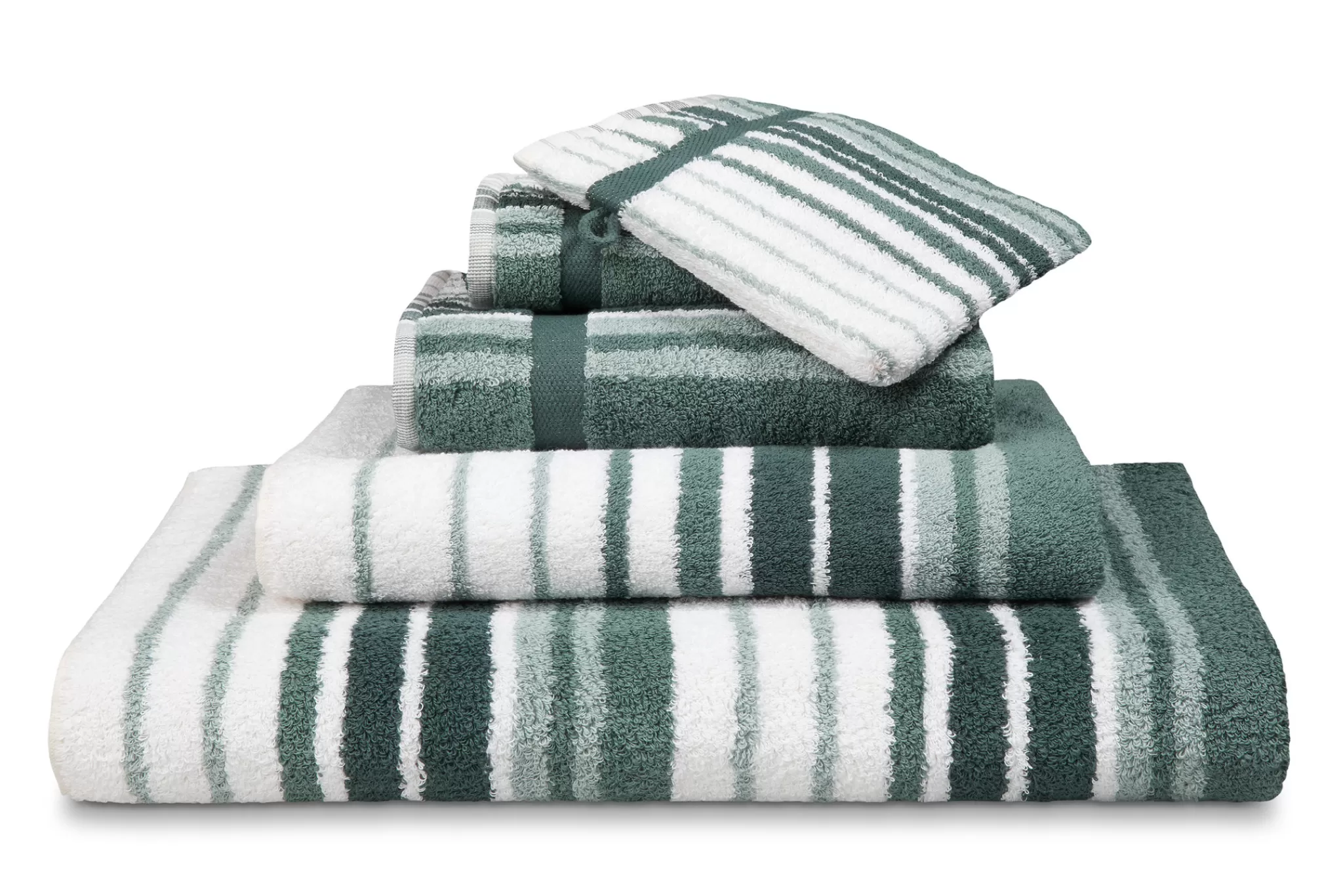 Vandyck Ranger*Ontario Bathroom Linen Earth Green (Co025) Narrow Stripes