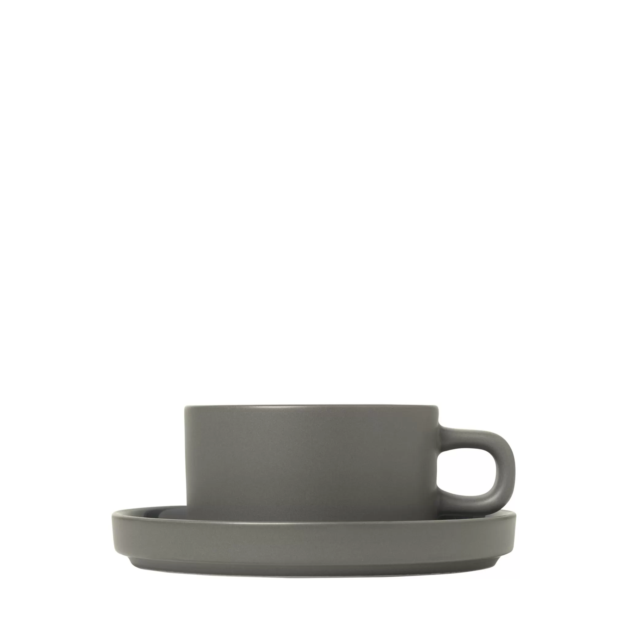 Hot Pilar 2 Tea Cups 170 Ml With Saucer Color Pewter (63975) Pilar