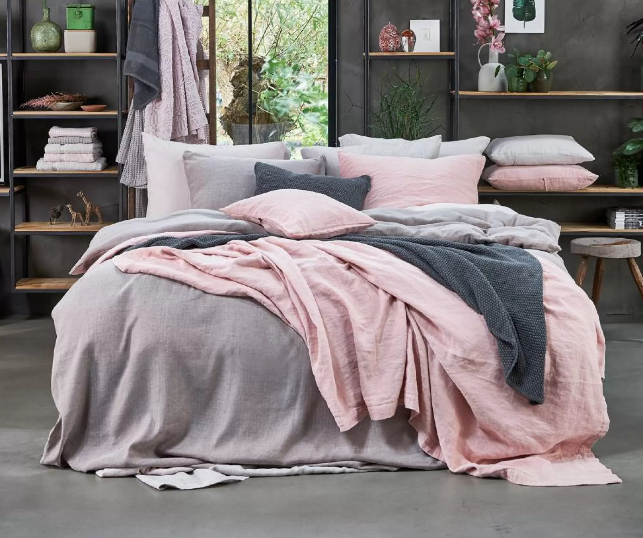 Outlet Pure 11 Bedspread / Pillowcase Faded Pink-140 (Cotton / Linen) Prsa18111 Bedspread