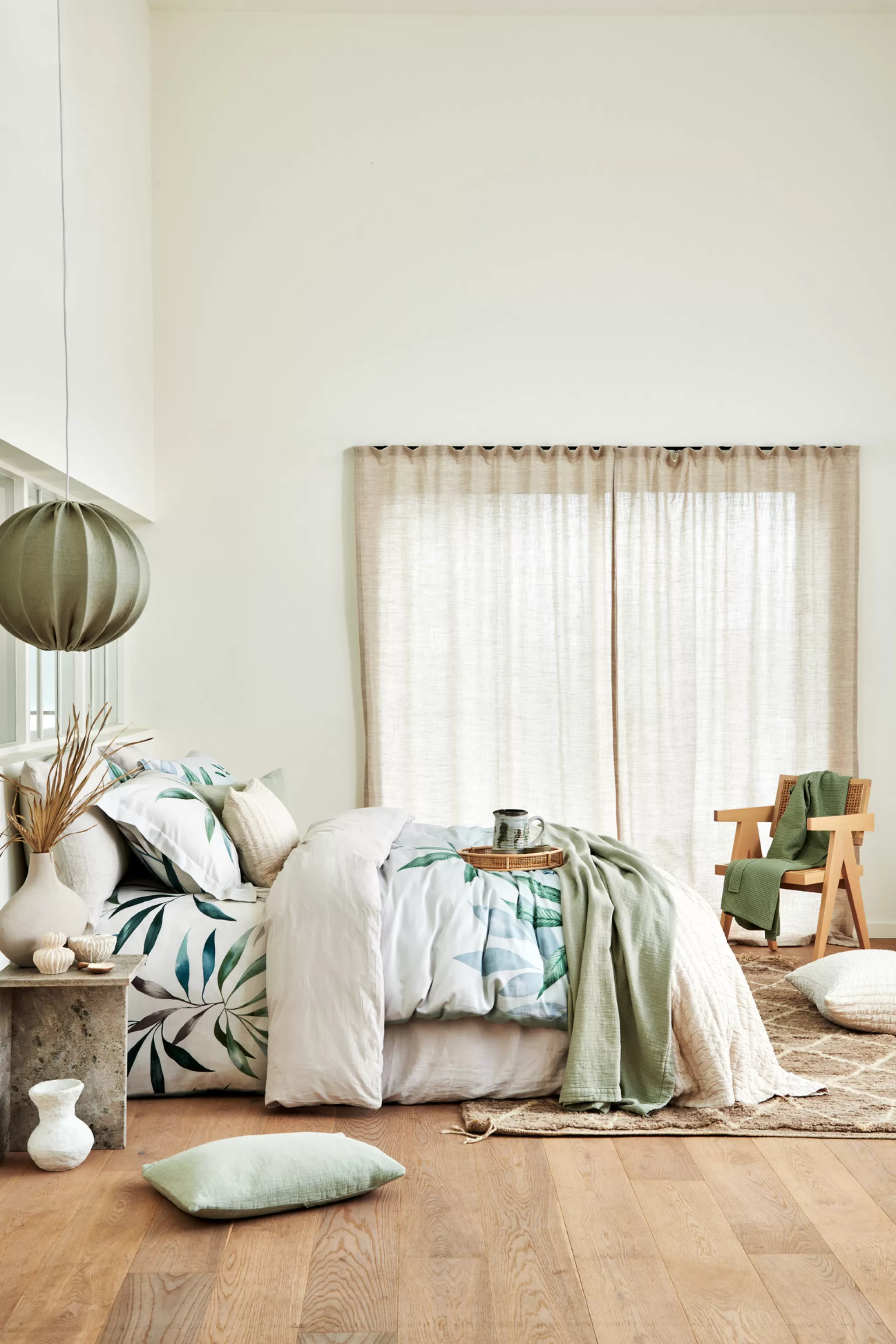 New Pure 68 Plaid/Bedspread 160X250 Cm Smoke Green (Prsa23168) Bedspread