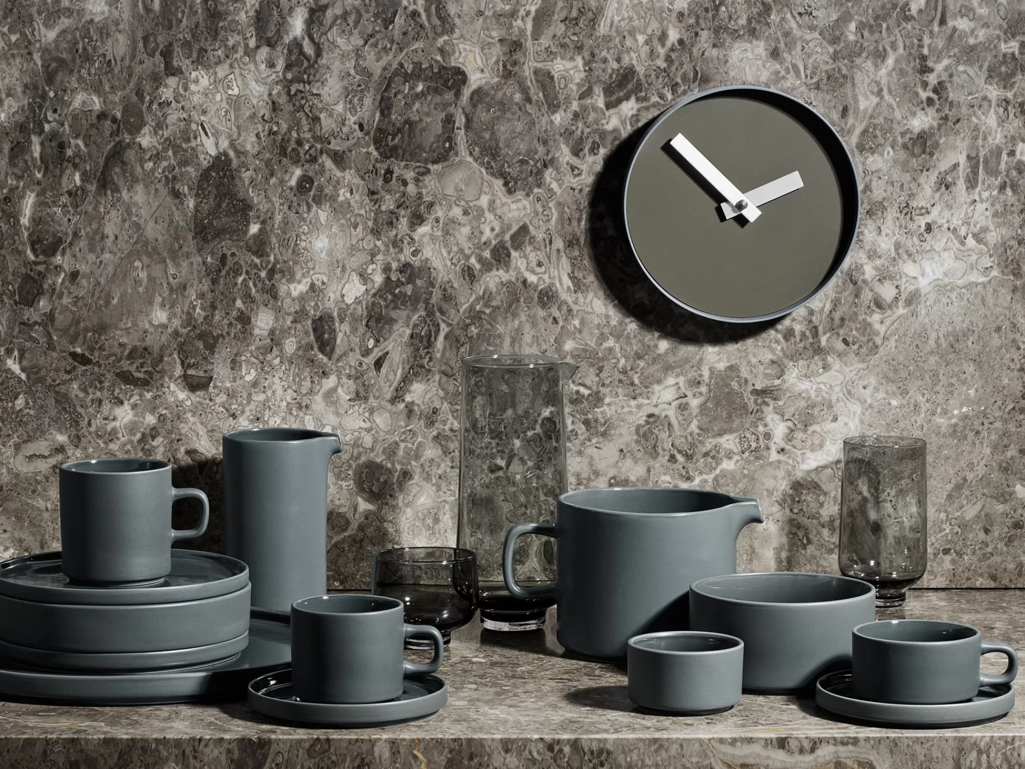 Blomus Clock*Rim Wall Clock 20 Cm (Tarmac) 65909