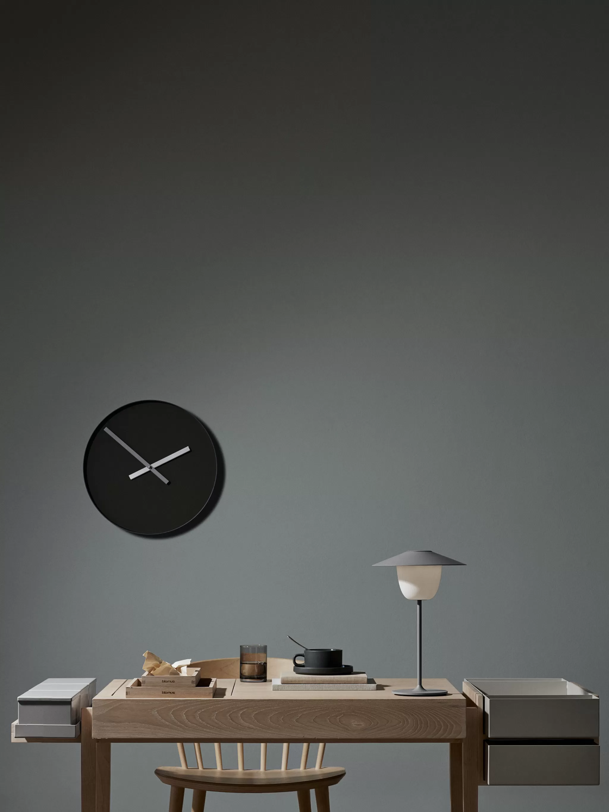 Blomus Clock*Rim Wall Clock 40 Cm (Tarmac) 65912