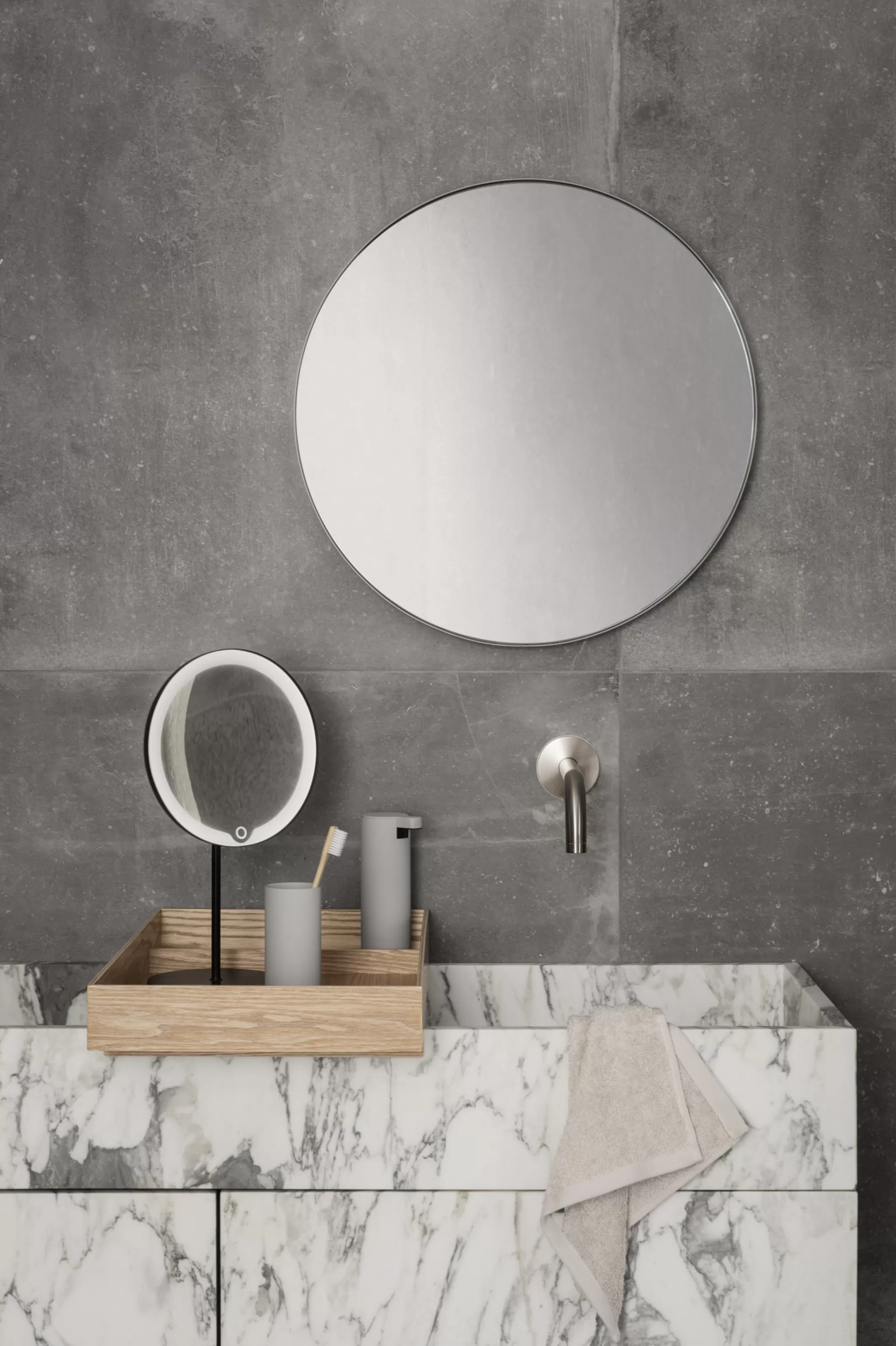 Blomus Wall Mirror*Rim Wall Mirror 50 Cm Black (66078) Smoked Glass