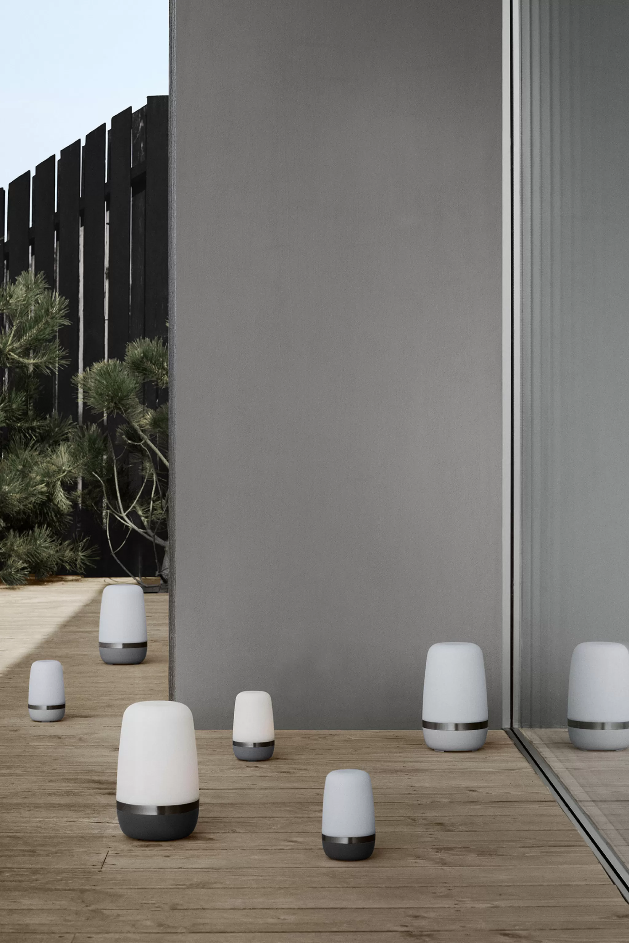 New Spirit Mobile Led Outdoor Lamp Platinum Gray (66063) Height 25 Cm Patio Lighting