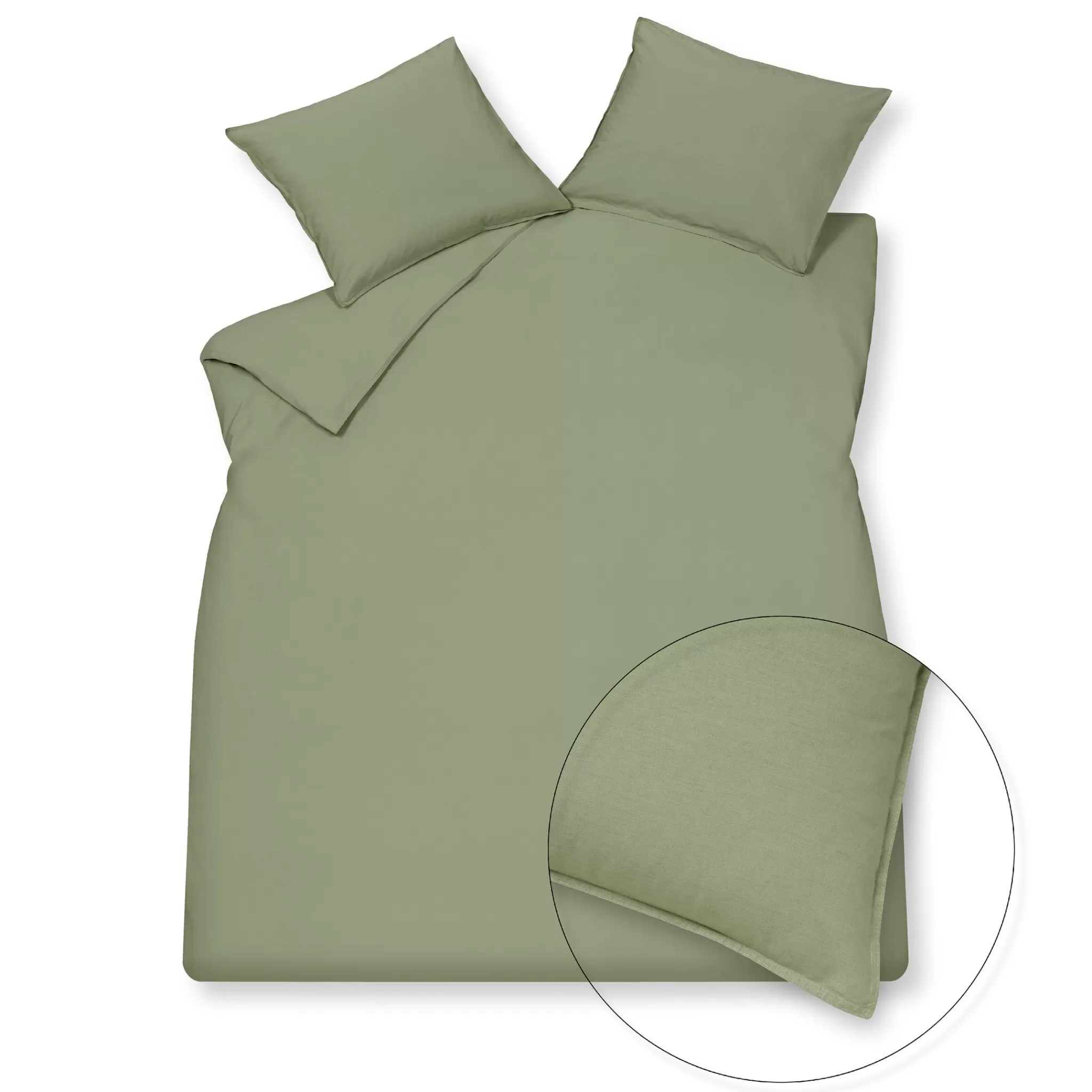 Hot Washed Cotton Duvet Cover 140X220 Cm Smoke Green (Cotton) Kids