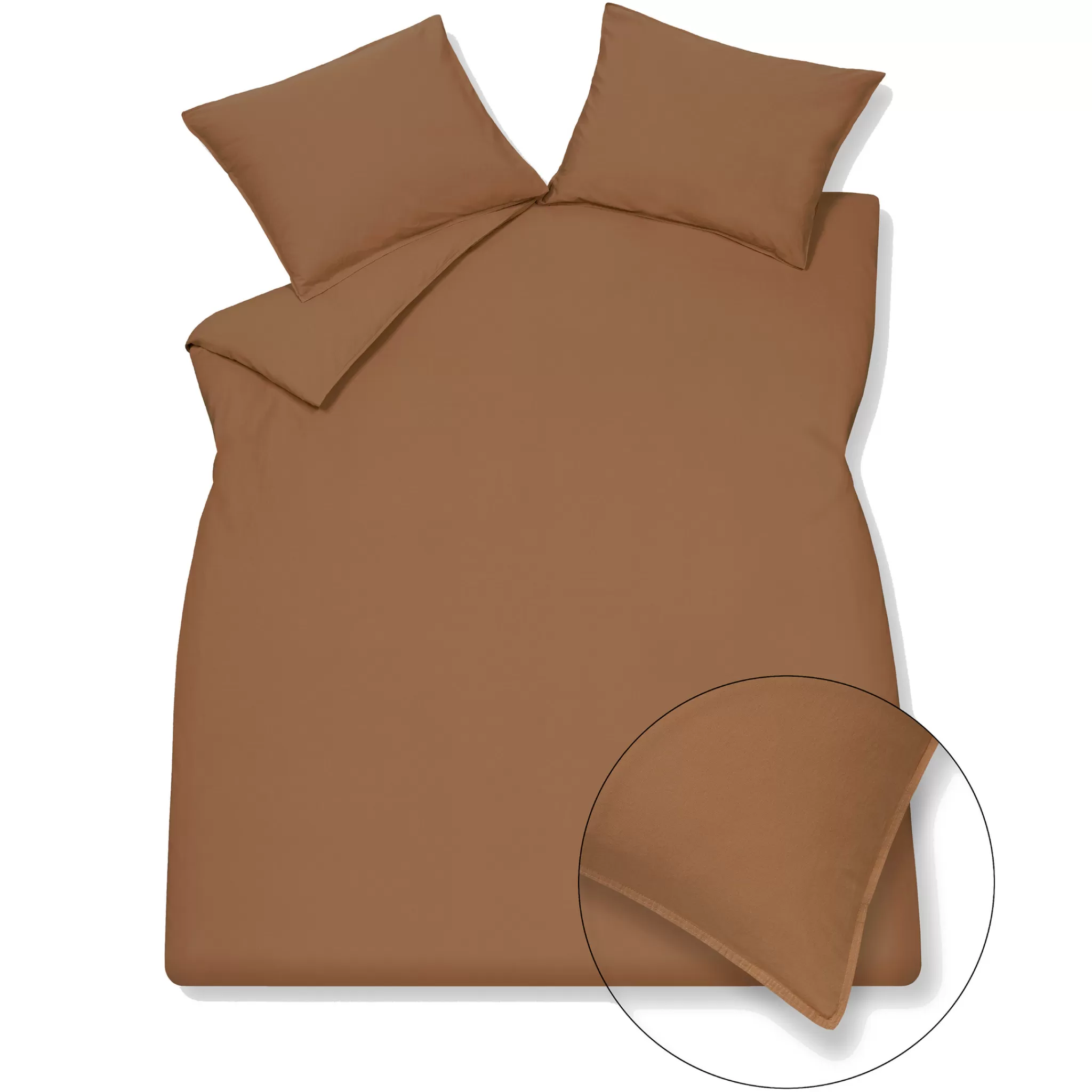 Store Washed Cotton Duvet Cover 240X220 Cm Cognac (Cotton) Twin Beds