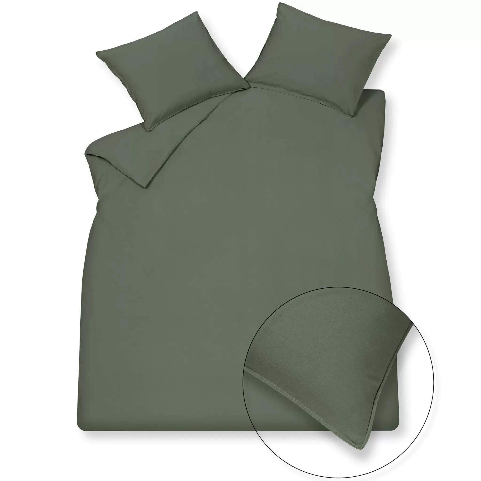 New Washed Cotton Duvet Cover 240X220 Cm Earth Green (Cotton) Twin Beds