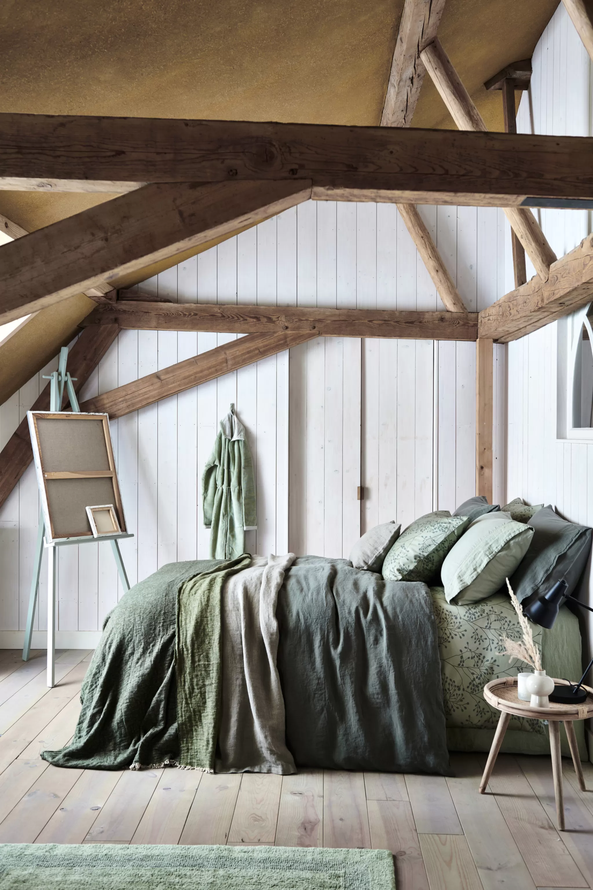New Washed Cotton Duvet Cover 240X220 Cm Earth Green (Cotton) Twin Beds