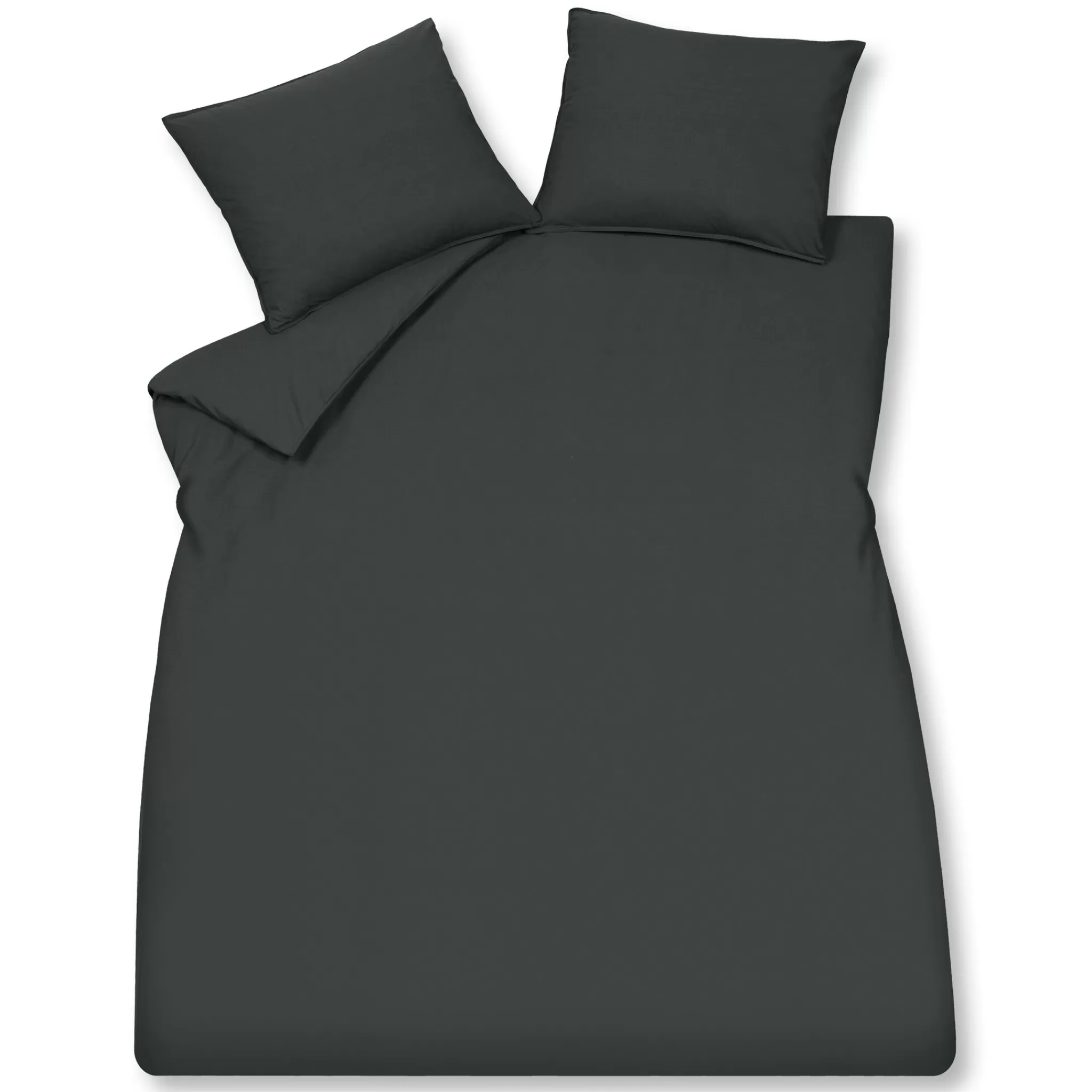 New Washed Cotton Duvet Cover 240X220 Cm, Off Black (Cotton) Twin Beds