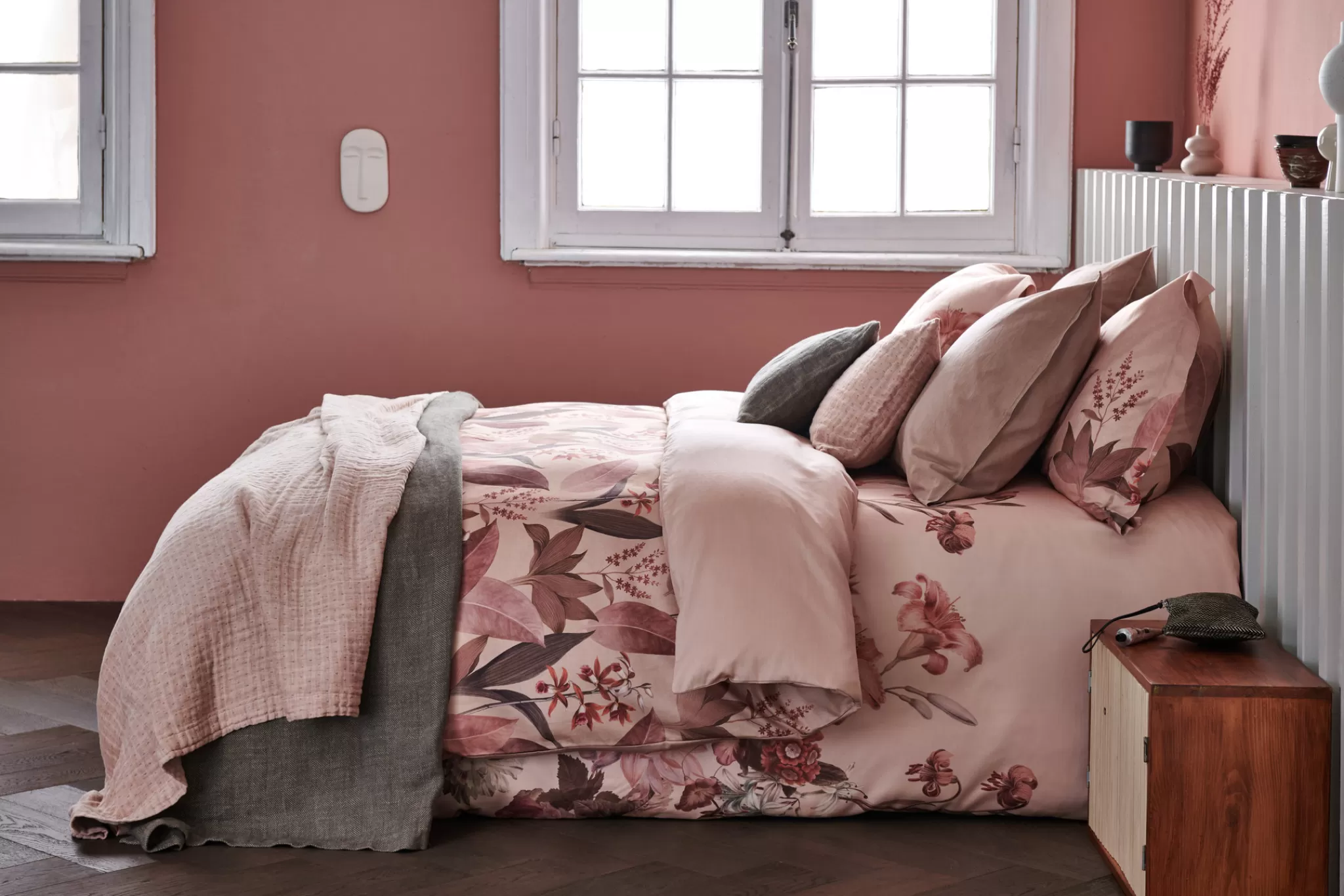 Shop Washed Cotton Duvet Cover 240X220 Cm Old Rose (Cotton) Twin Beds